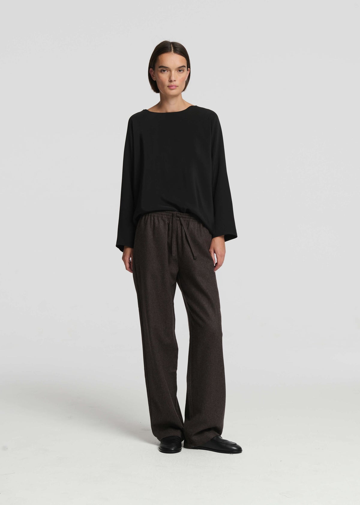 Aurelia Trouser Brown Wool Flannel