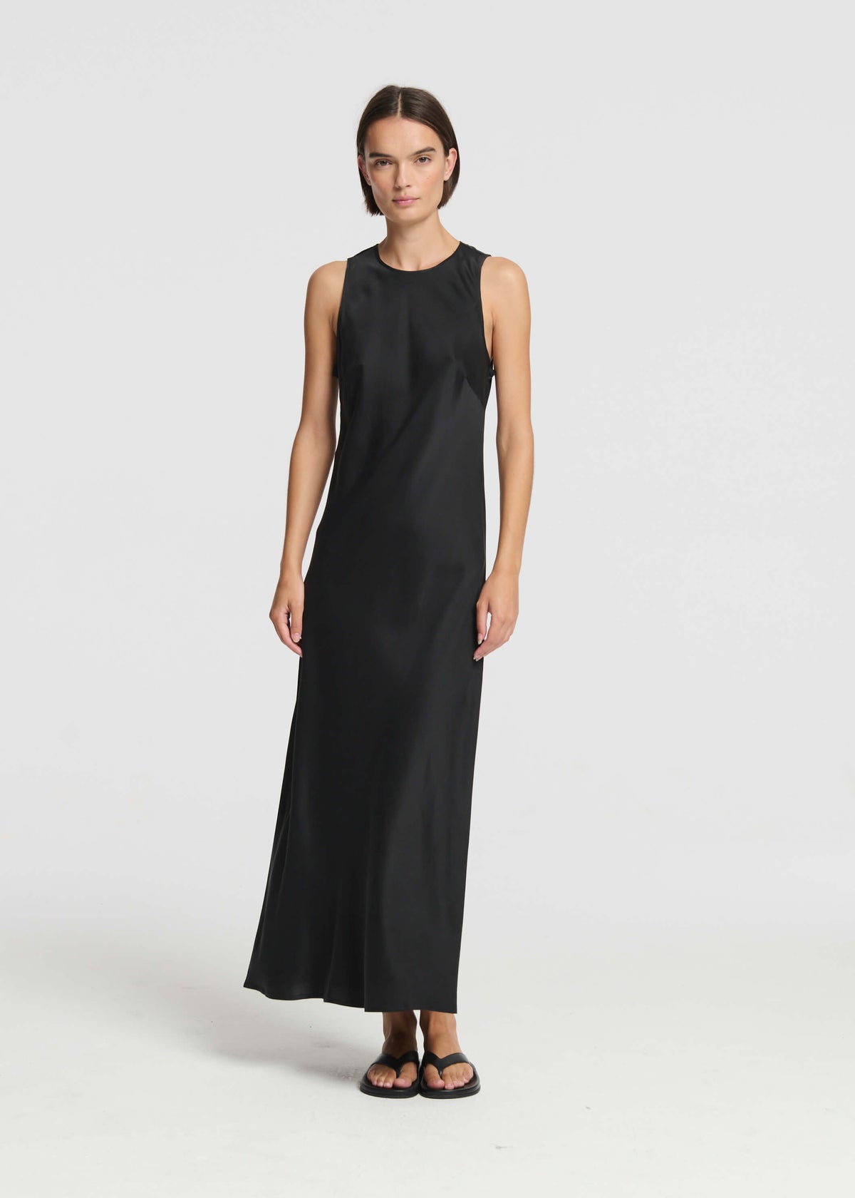 Valencia Slip Dress Black Silk
