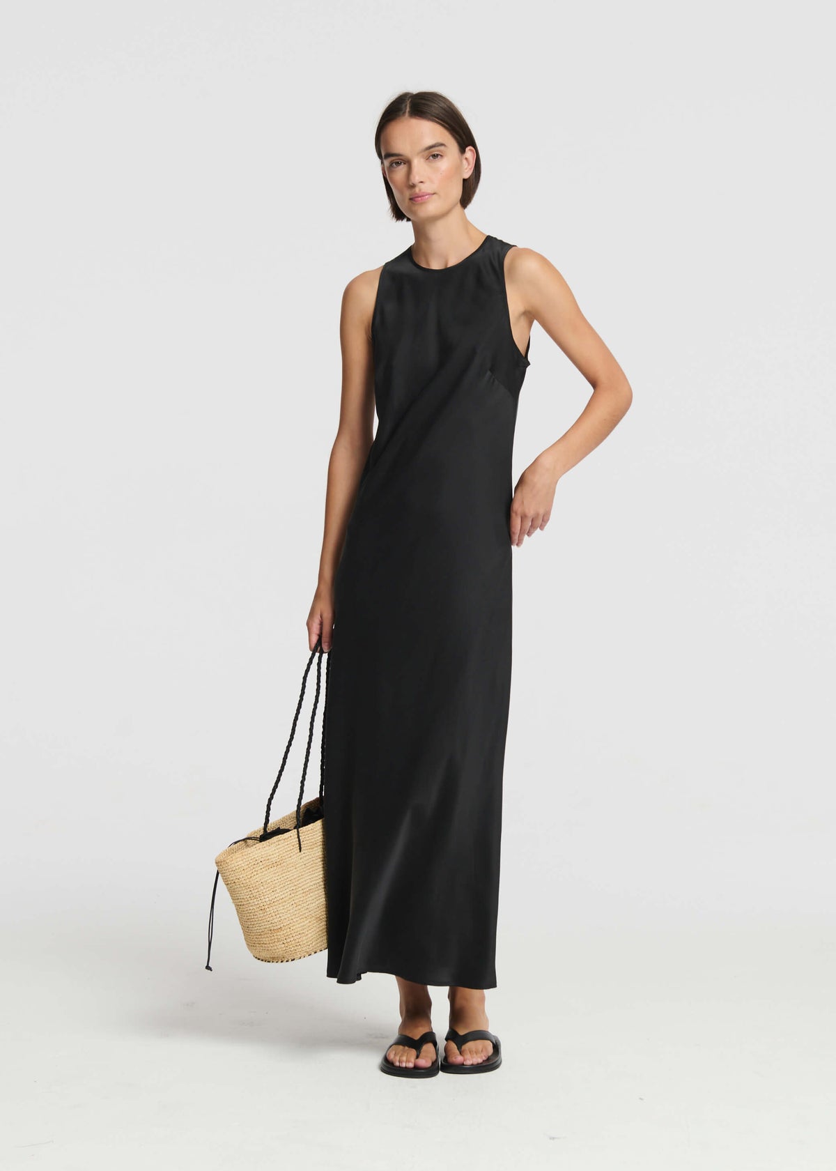 Valencia Slip Dress Black Silk