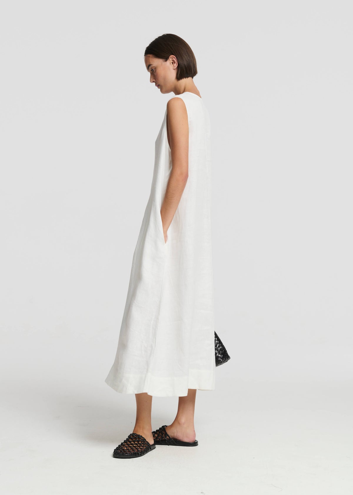 Nisha Dress Off White Heavy Linen
