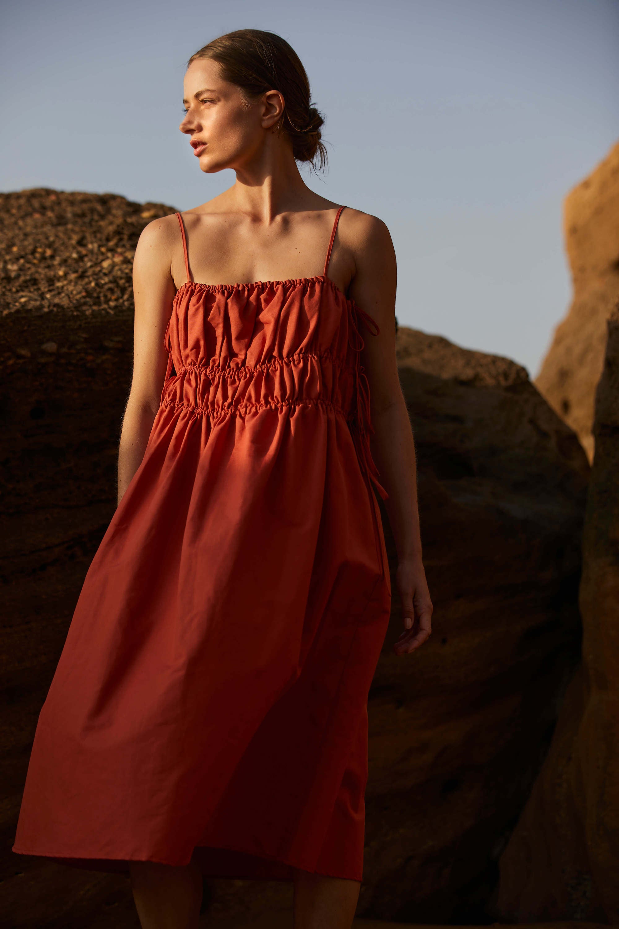 Eze Dress Terracotta Linen