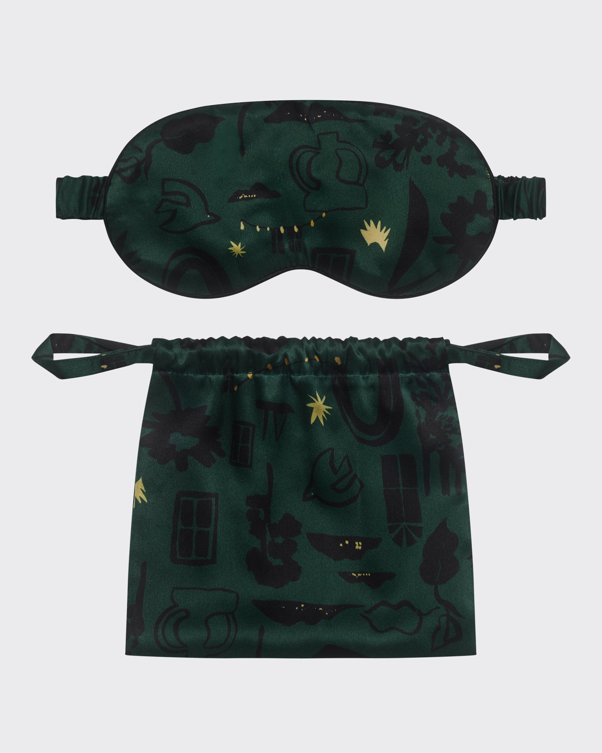Eye Mask Nightstar Green Silk Charmeuse