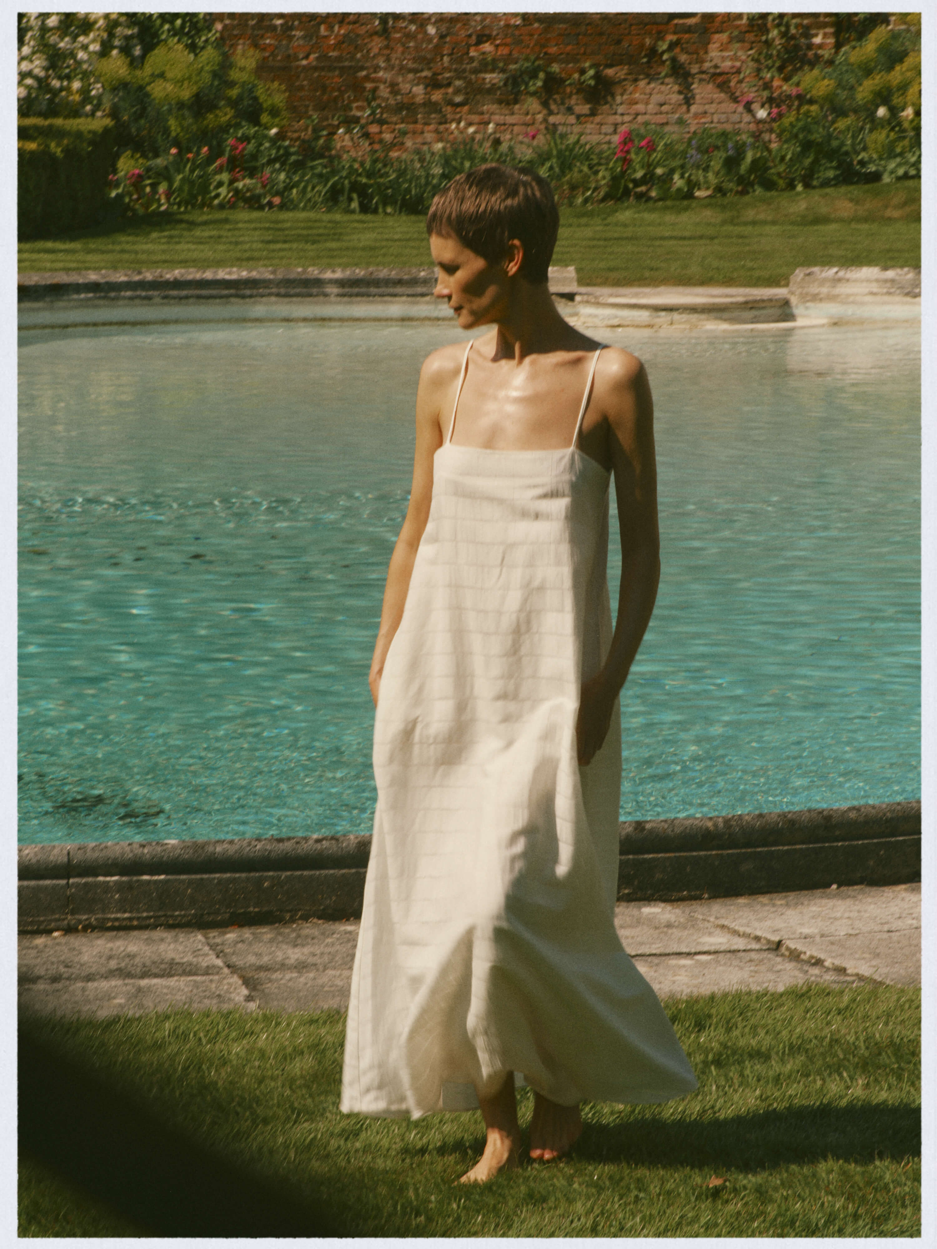 Melfi Dress Off White Linen Cotton
