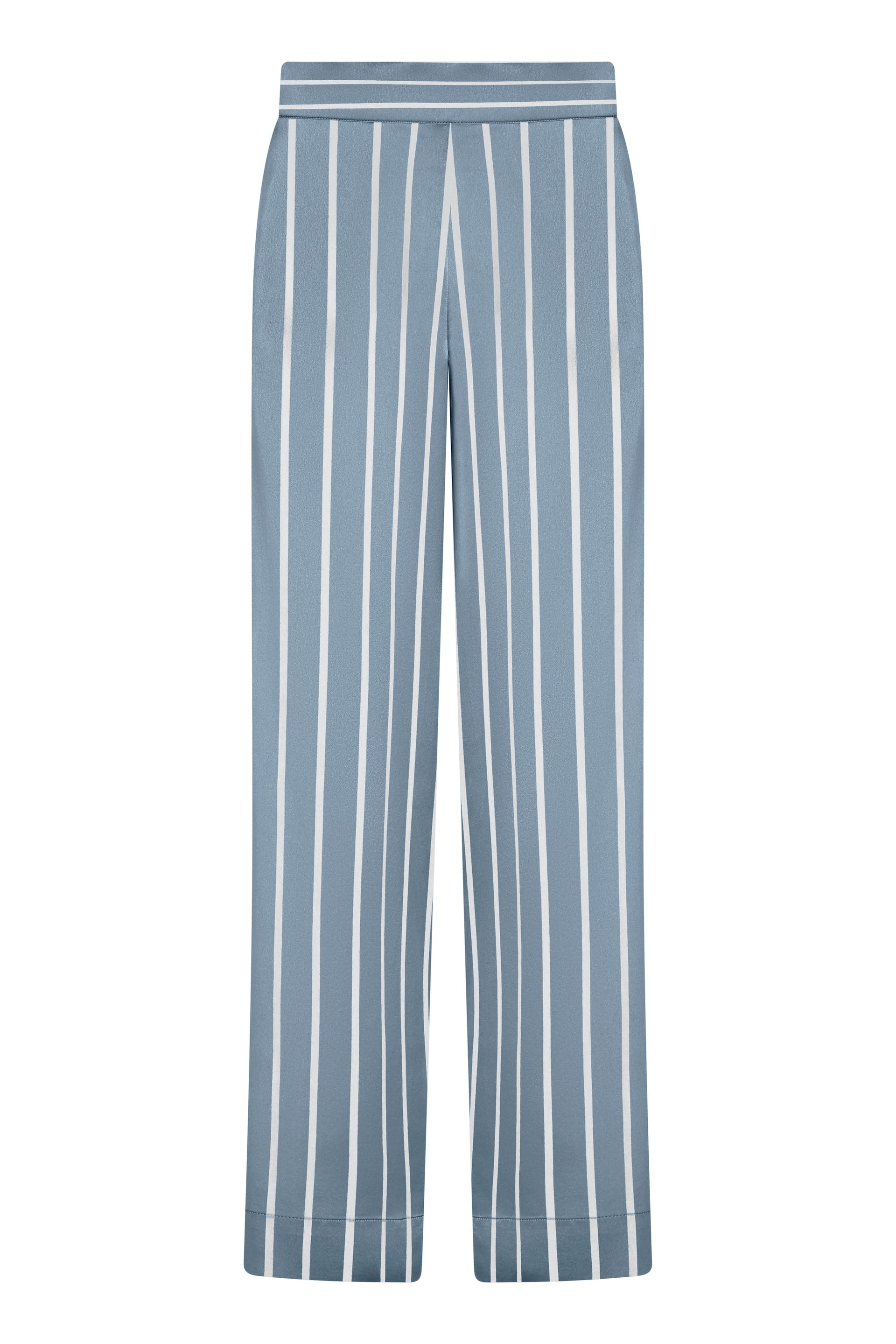 London Pyjama Bottom Dust Blue Stripe Silk