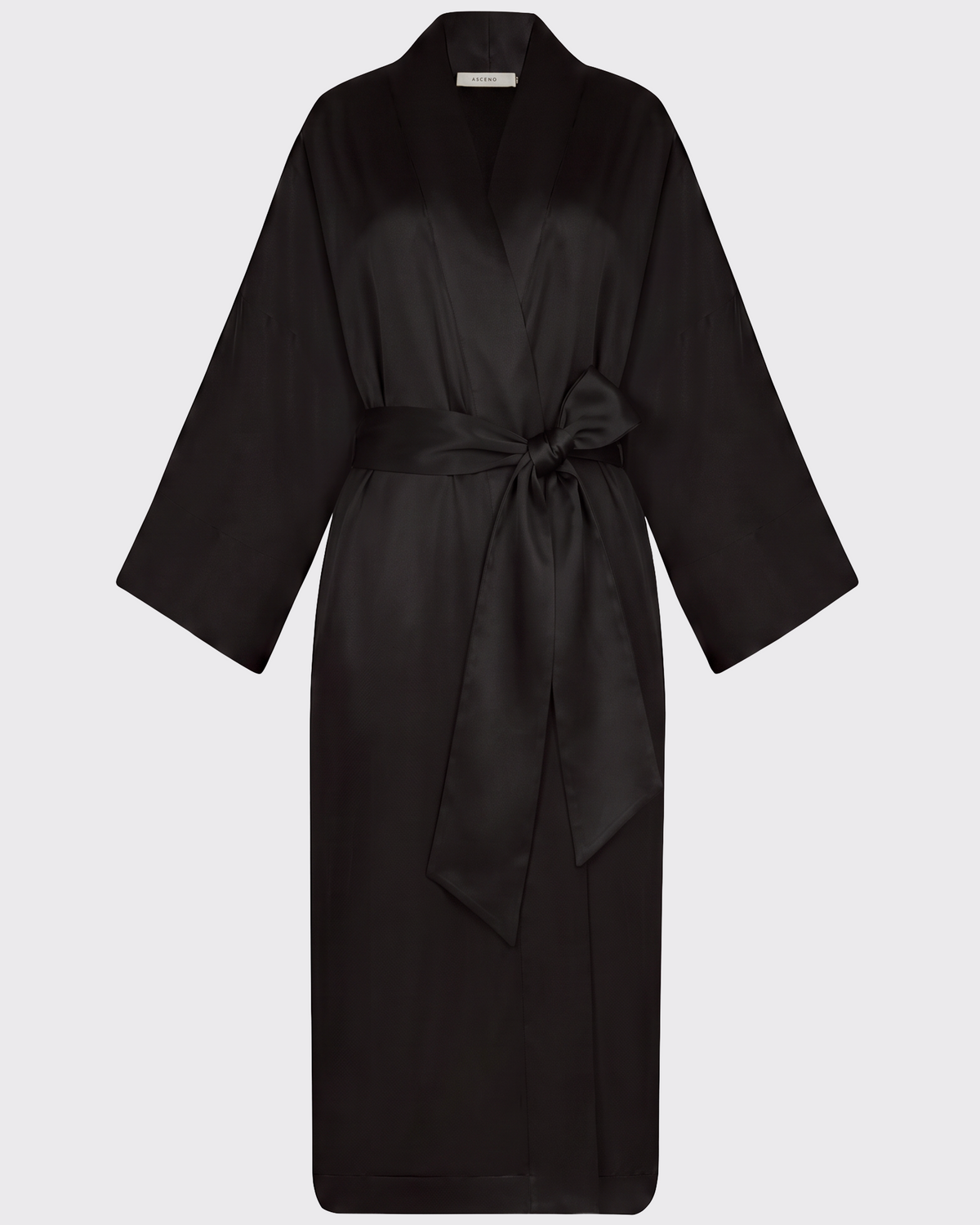 Lugano Robe Black Silk Satin