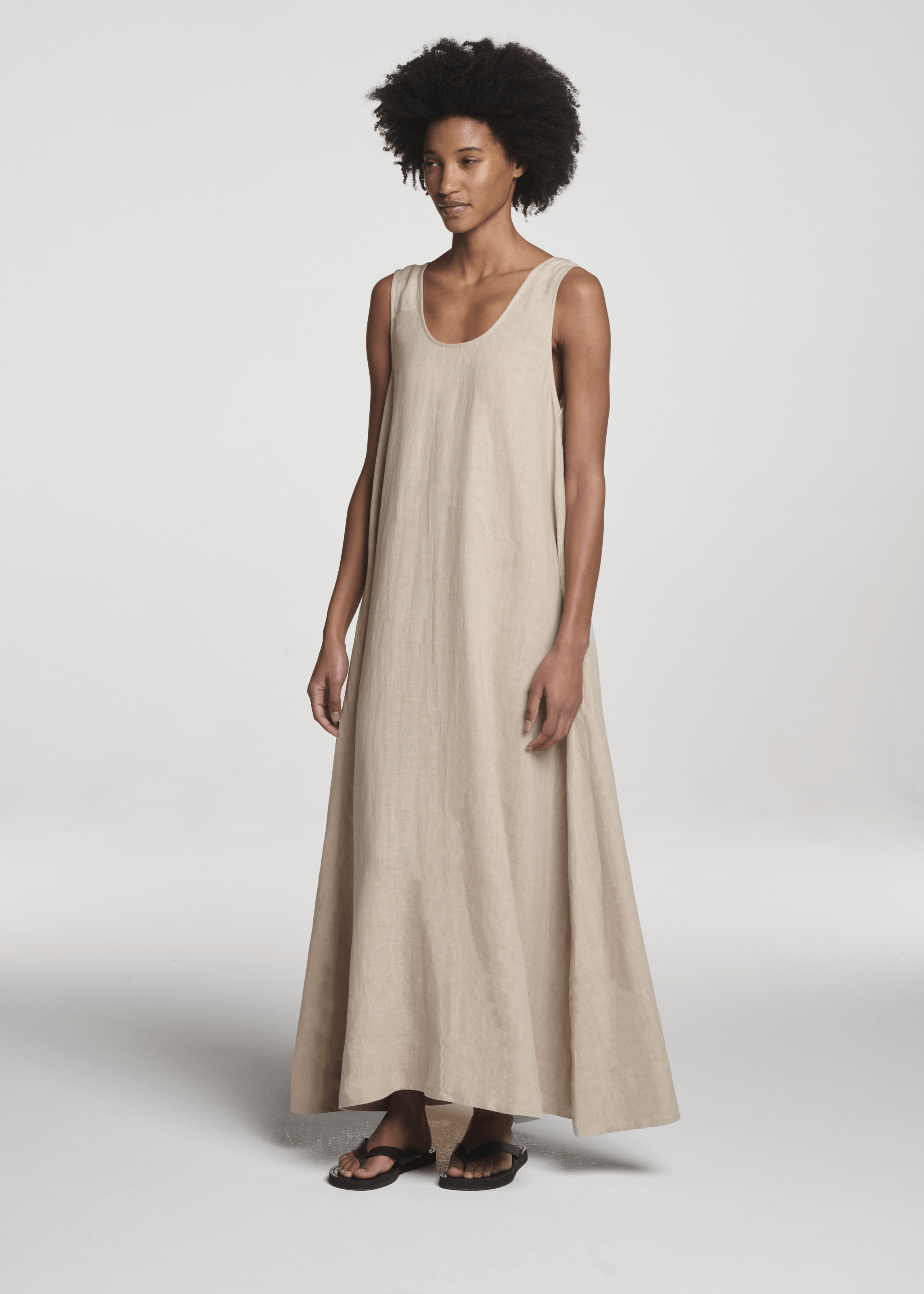 Capri Dress Heathered Sand Linen