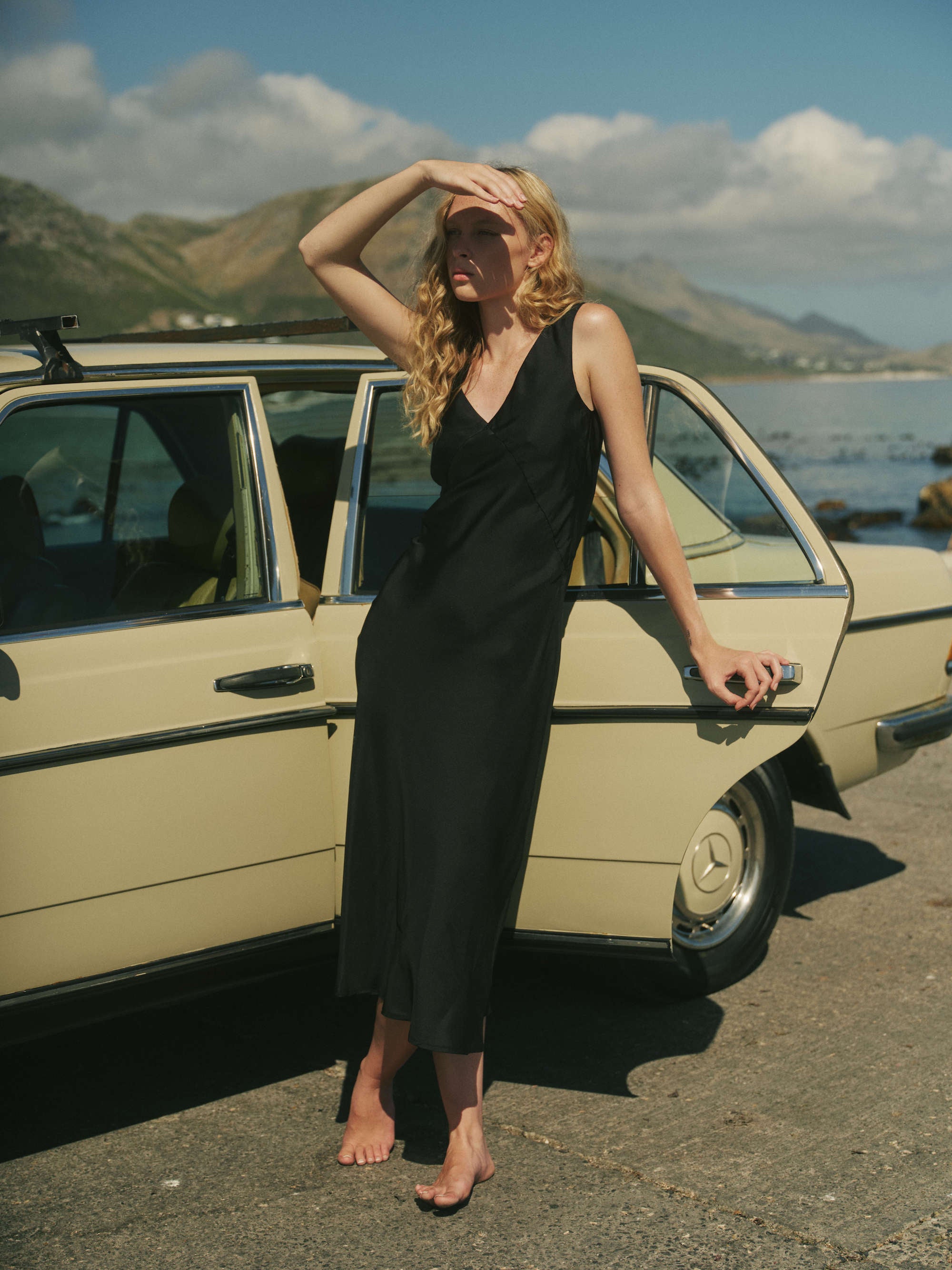 Provence Dress Black Silk Twill