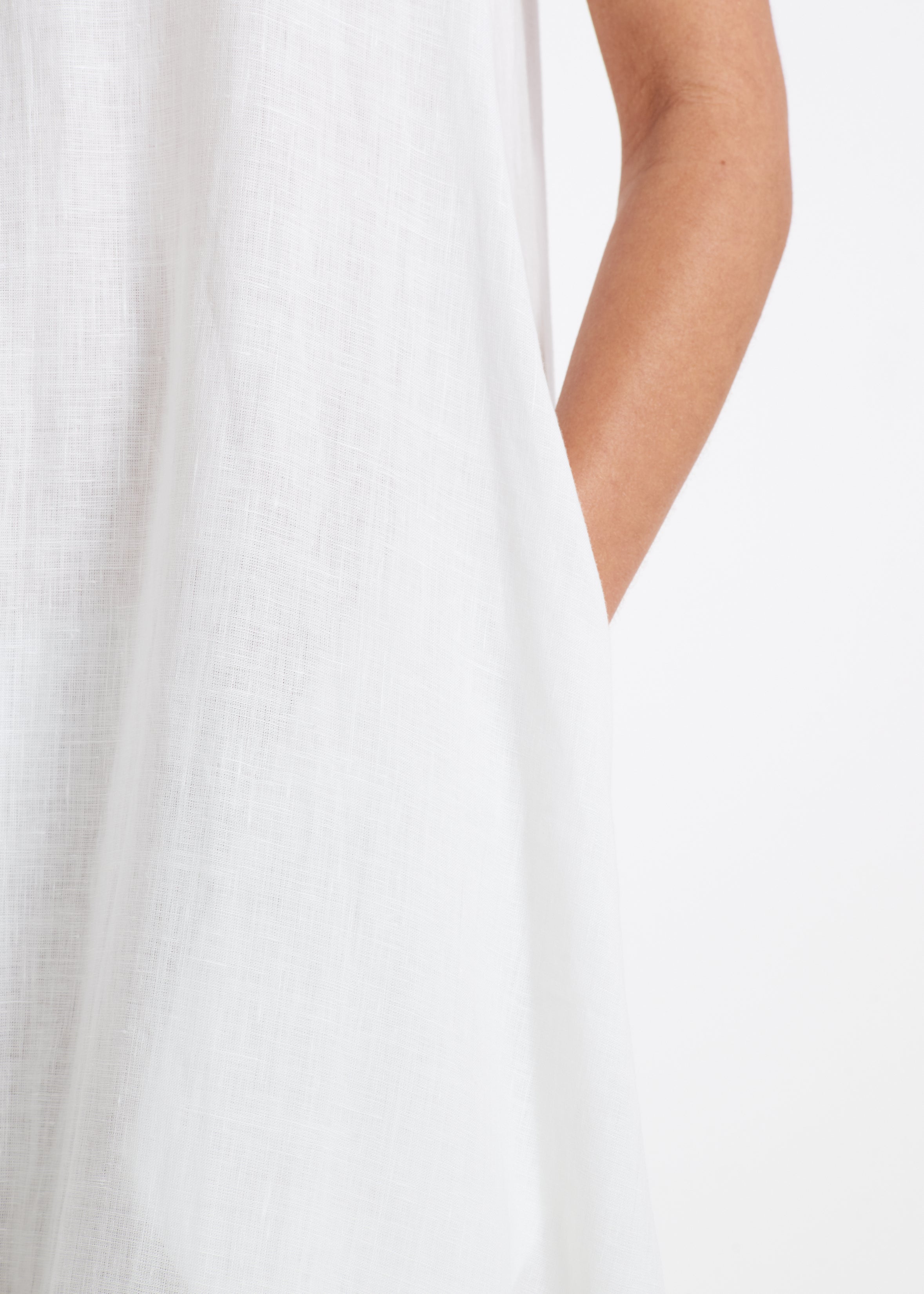 Nisha Dress Off White Heavy Linen