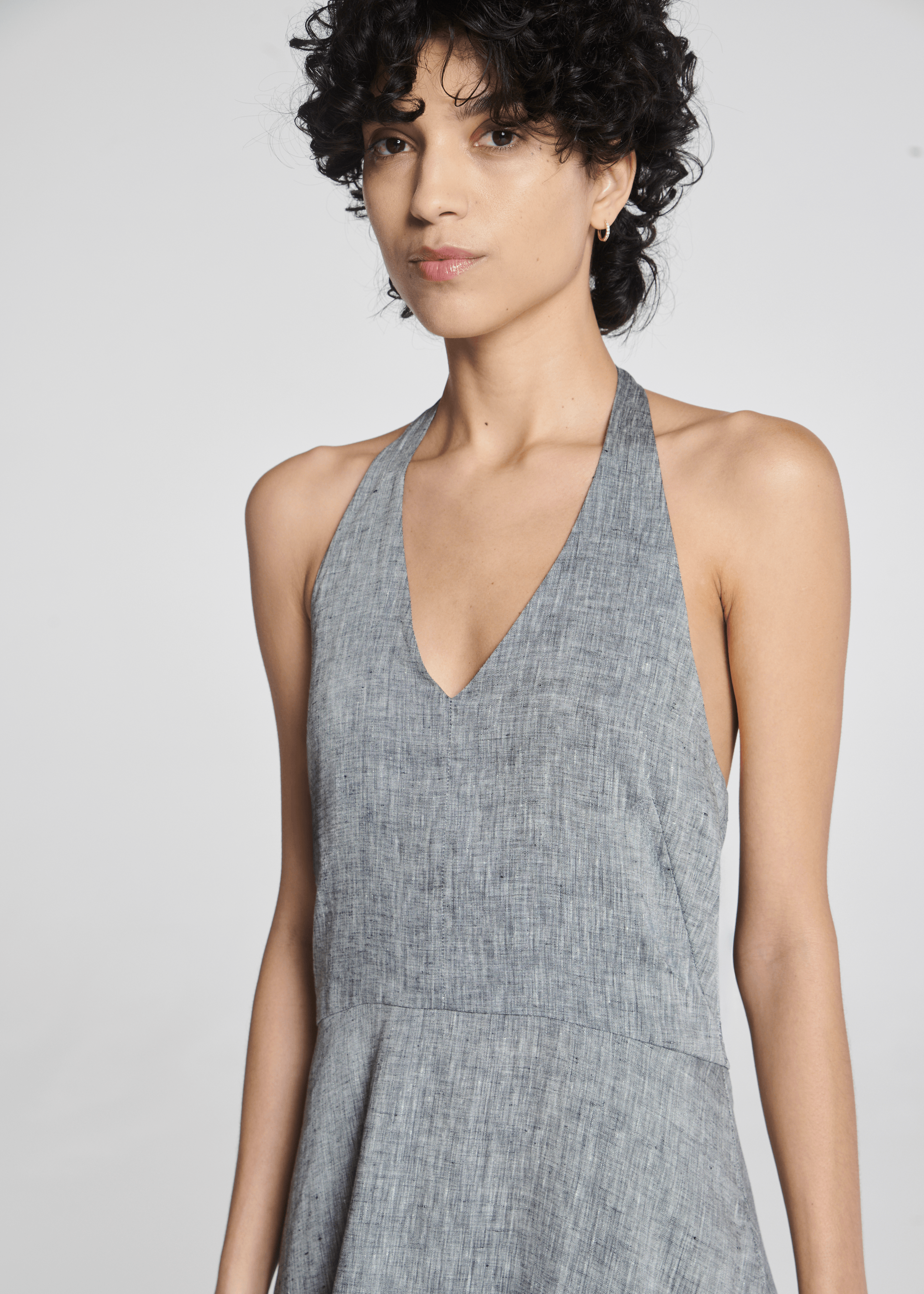 Garda Dress Heathered Grey Linen