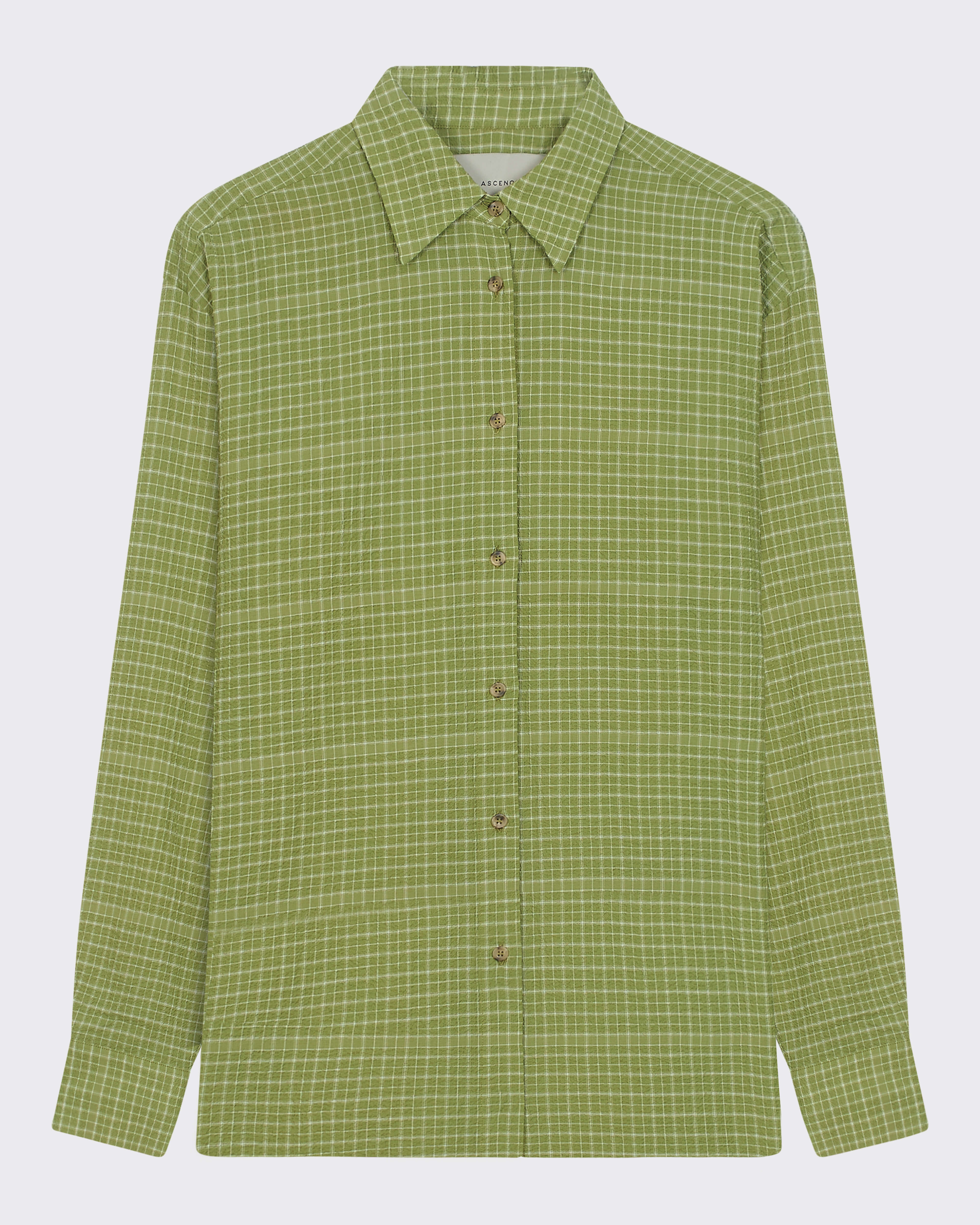 New York Shirt Pistachio Green Check Textured Cotton