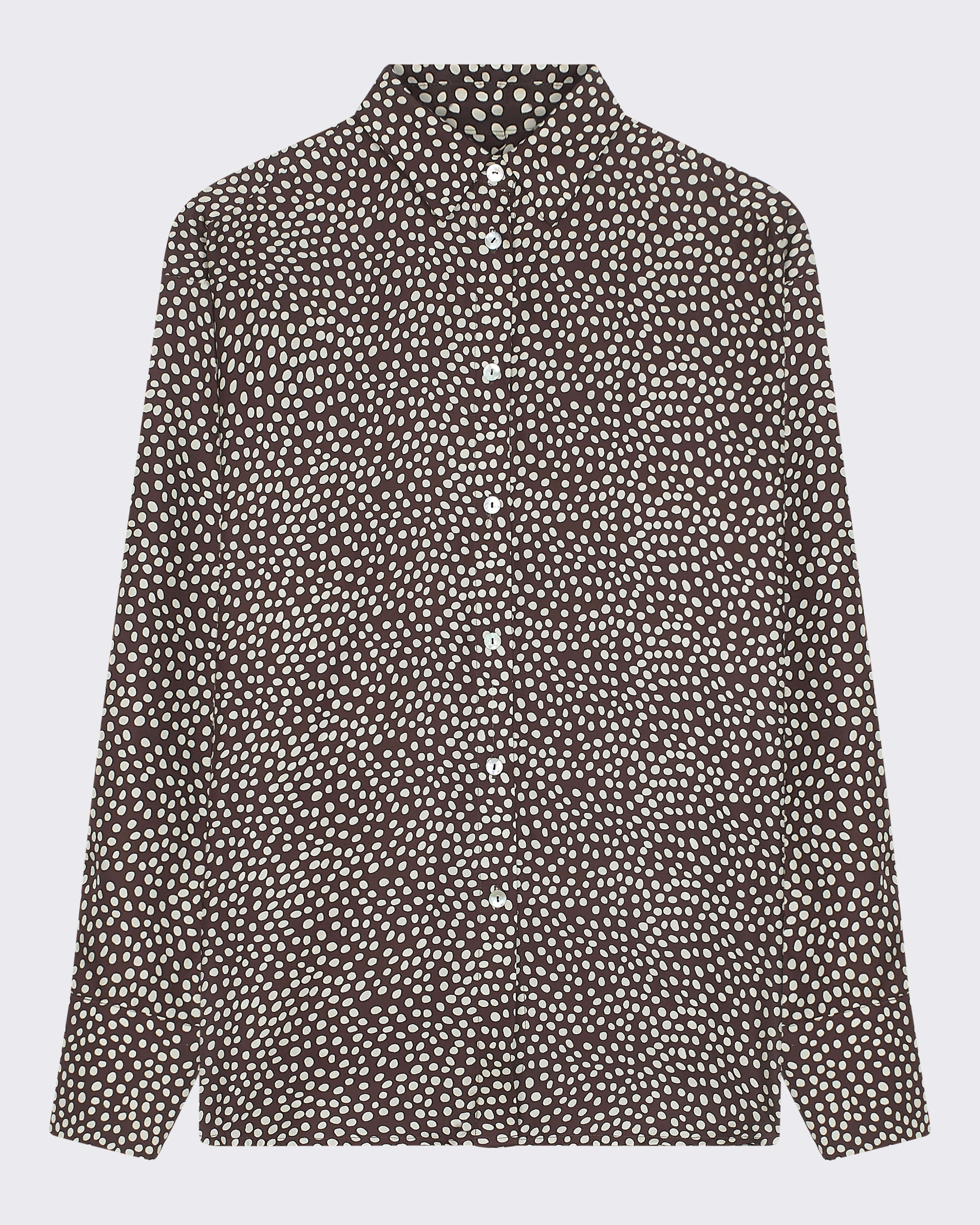 Georgia Shirt Pebble Brown Silk Twill