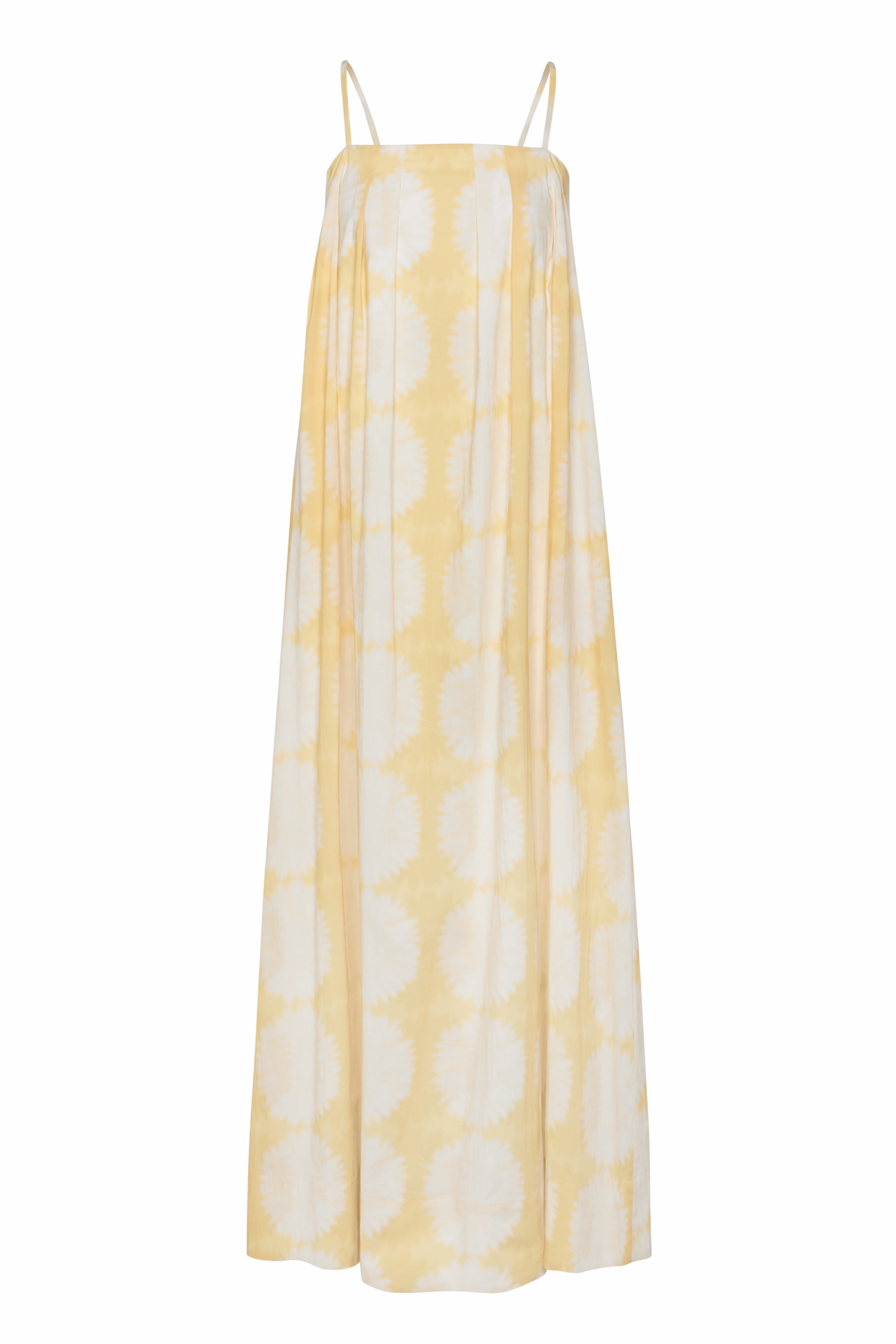 Heather Dress Abstract Sunflower Lemon Cotton