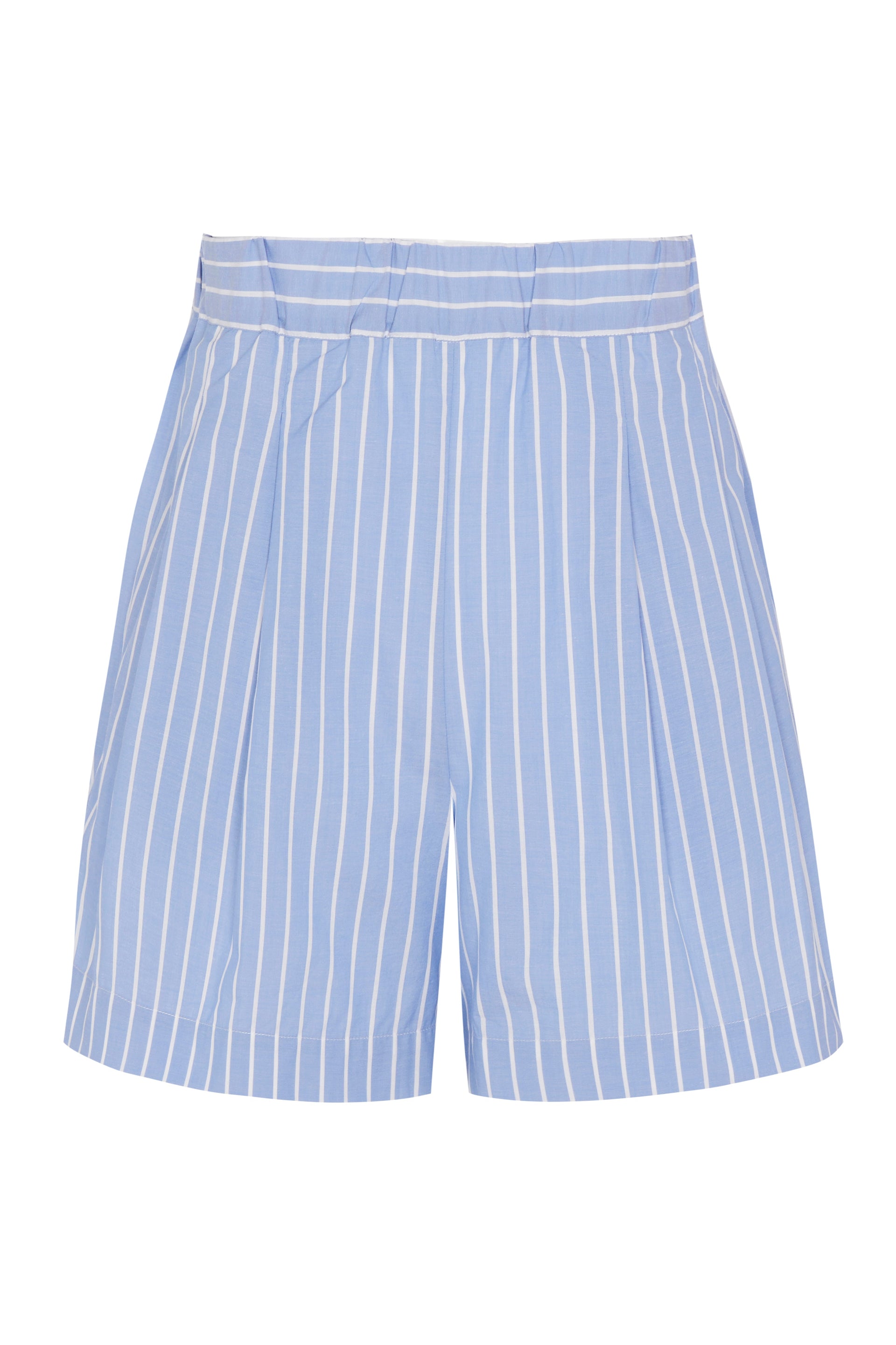 Zurich Short Blue & White Stripe Cotton Silk