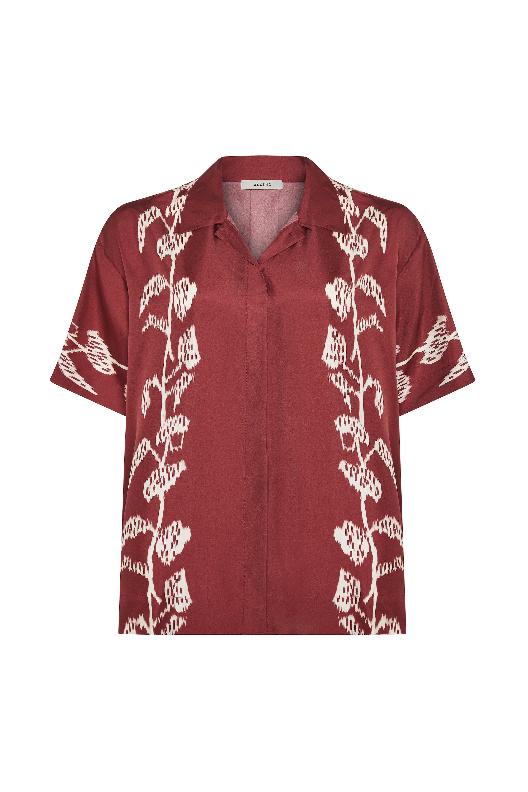 Montauk Shirt Burgundy Vine Silk Twill