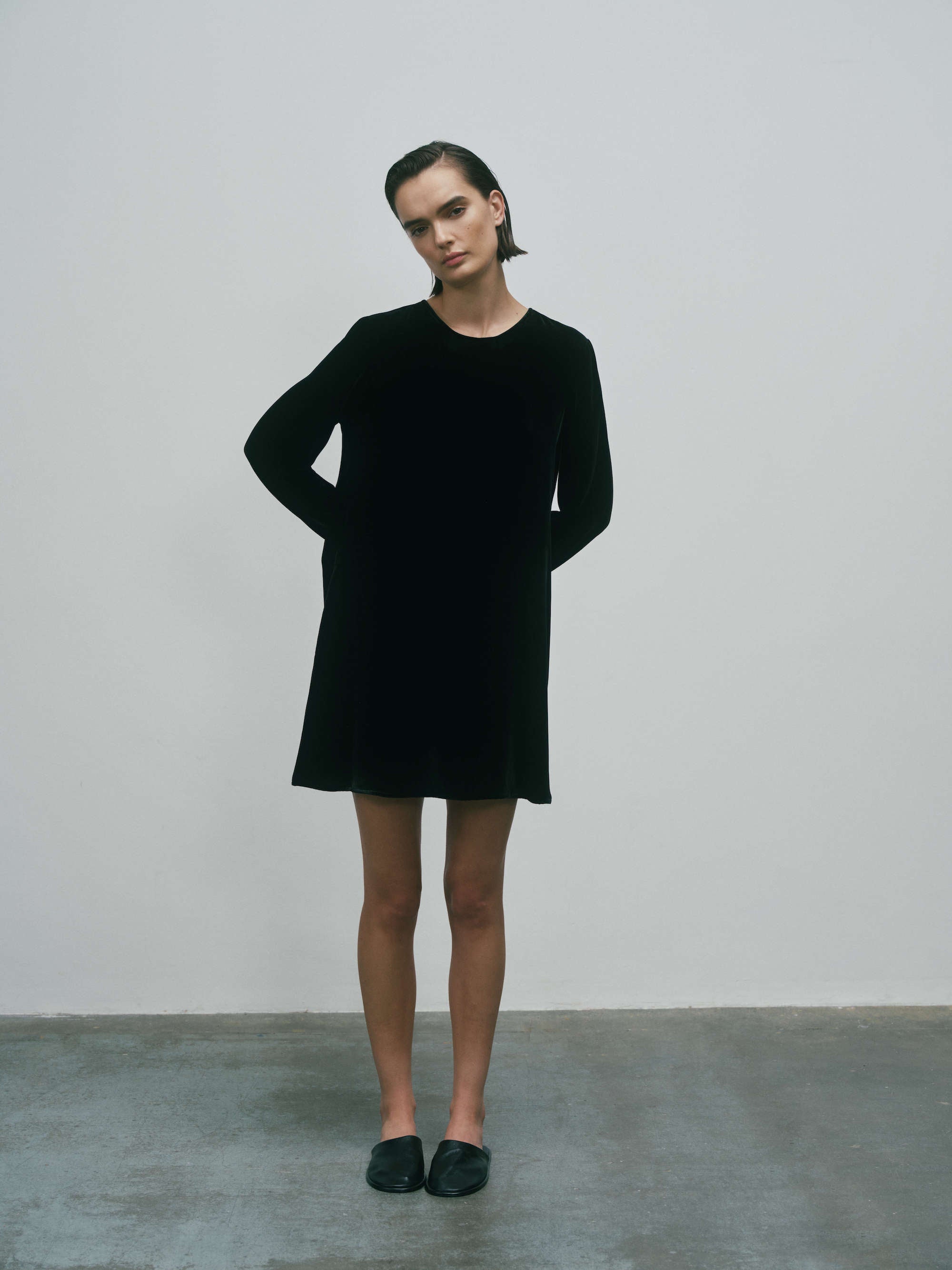 Larissa Dress Black Viscose Velvet