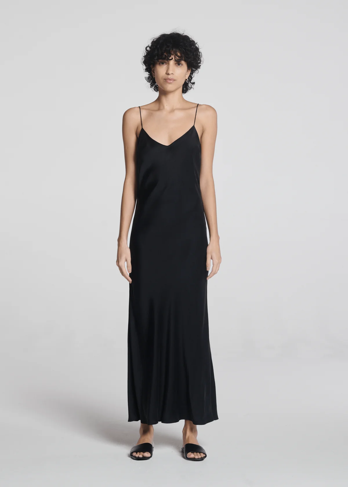Lyon Slip Dress Black Silk