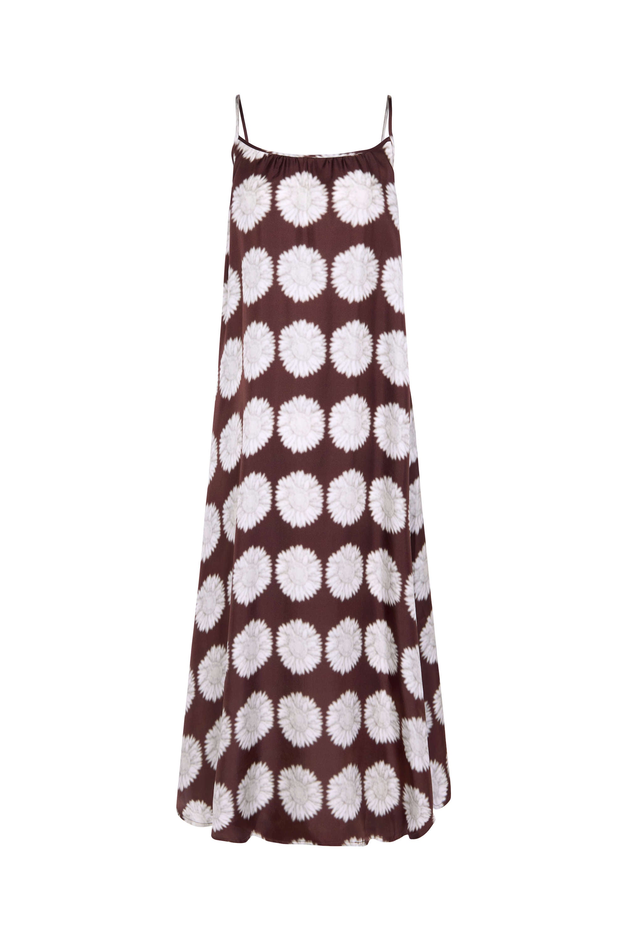 Napoli Dress Sunflower Mahogany Silk Twill
