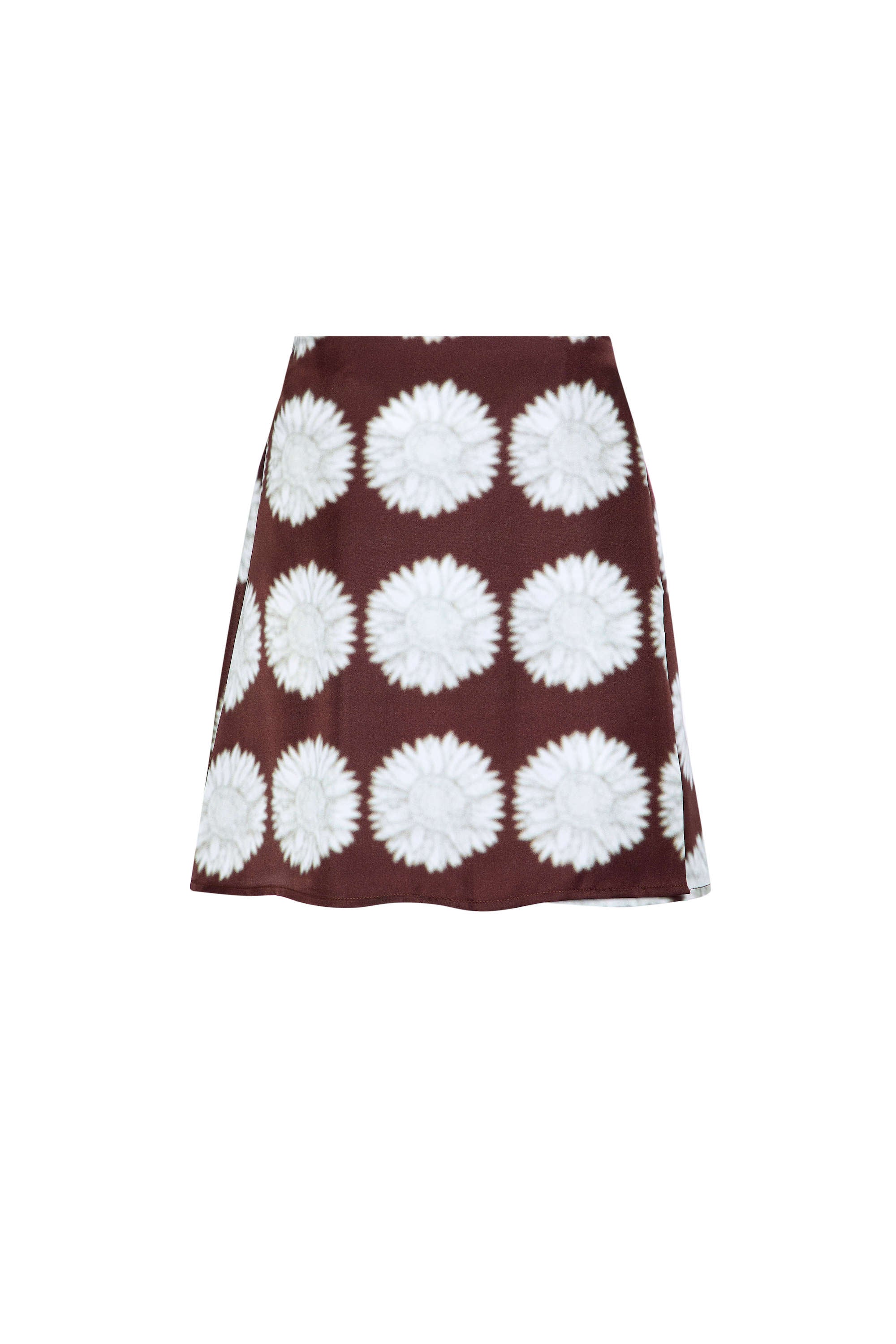 Positano Skirt Sunflower Mahogany Silk Twill