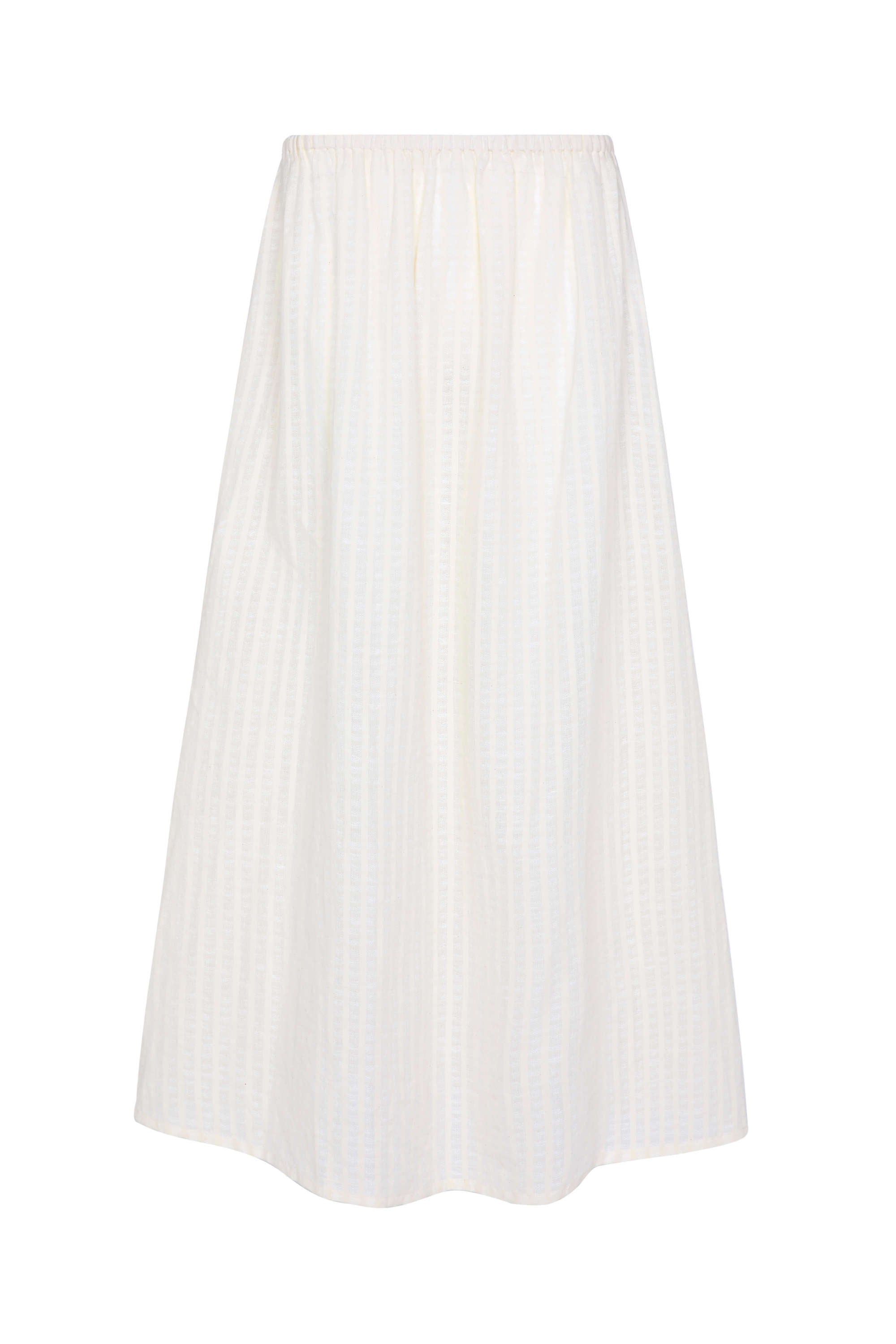 Rafaela Skirt Shell White Stripe Cotton Linen
