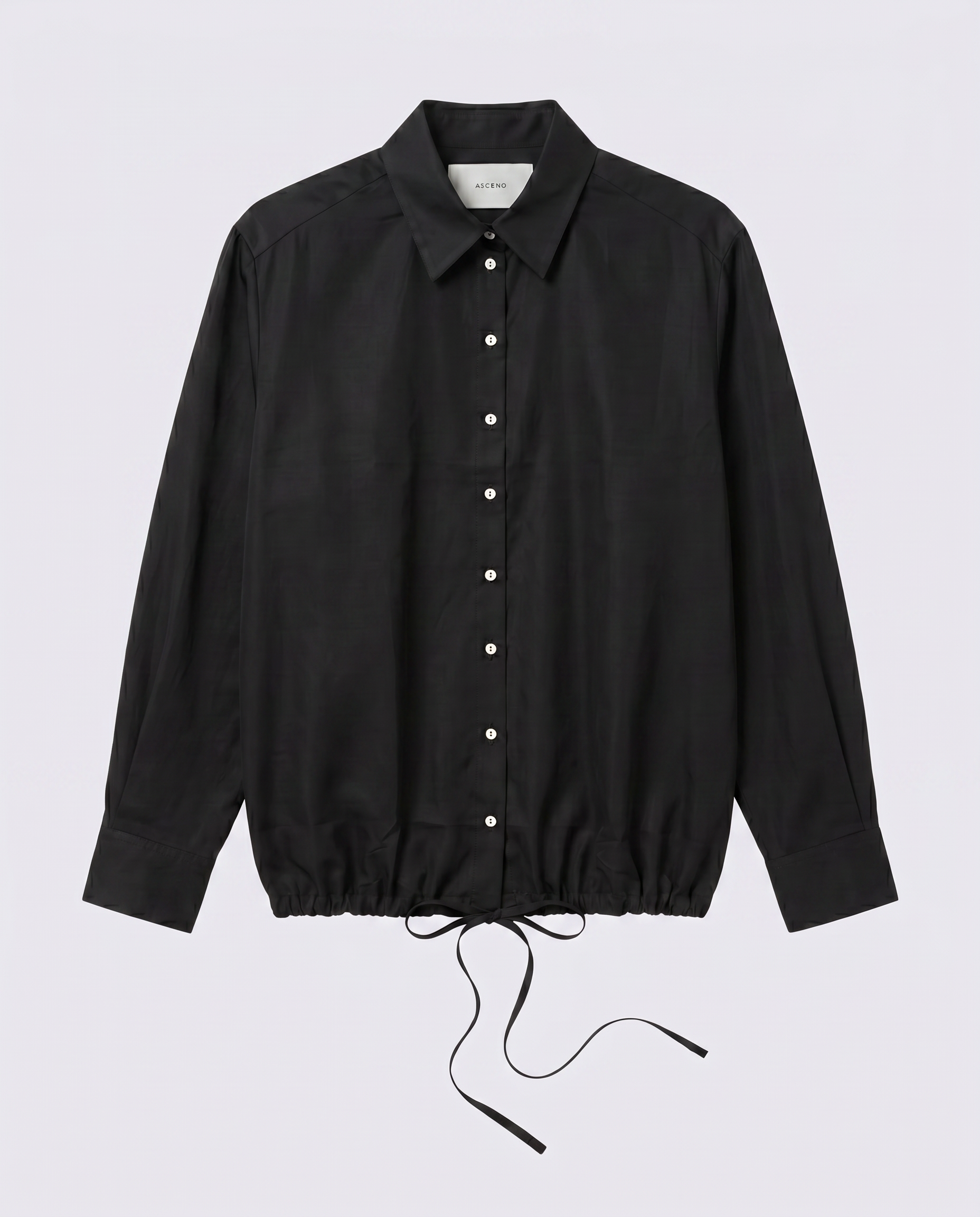 Long Sleeve Shirt Black Silk Cotton