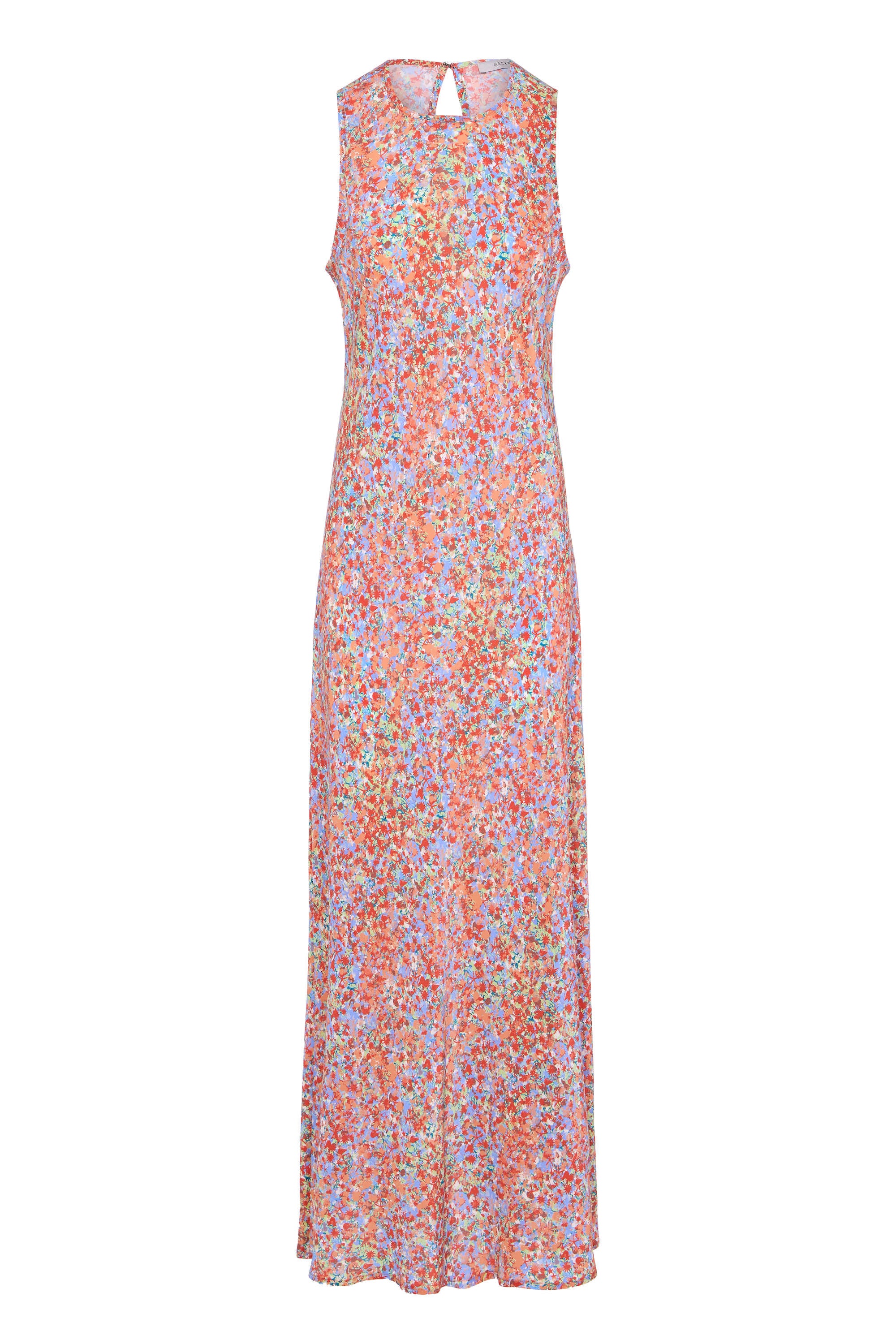 Valentina Dress Beachscape Coral Silk Crepe