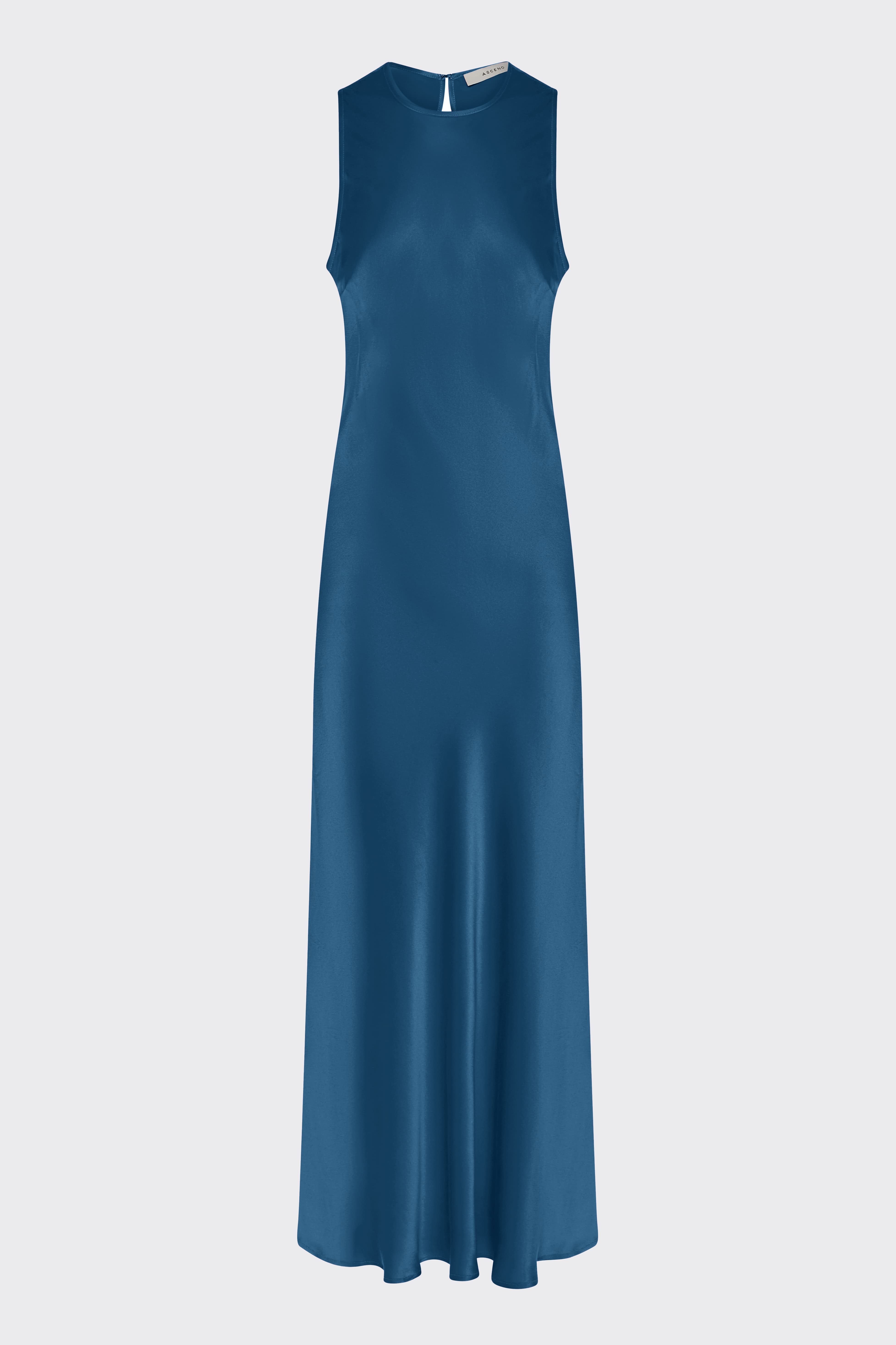 Valencia Dress Aegean Blue Silk Charmeuse