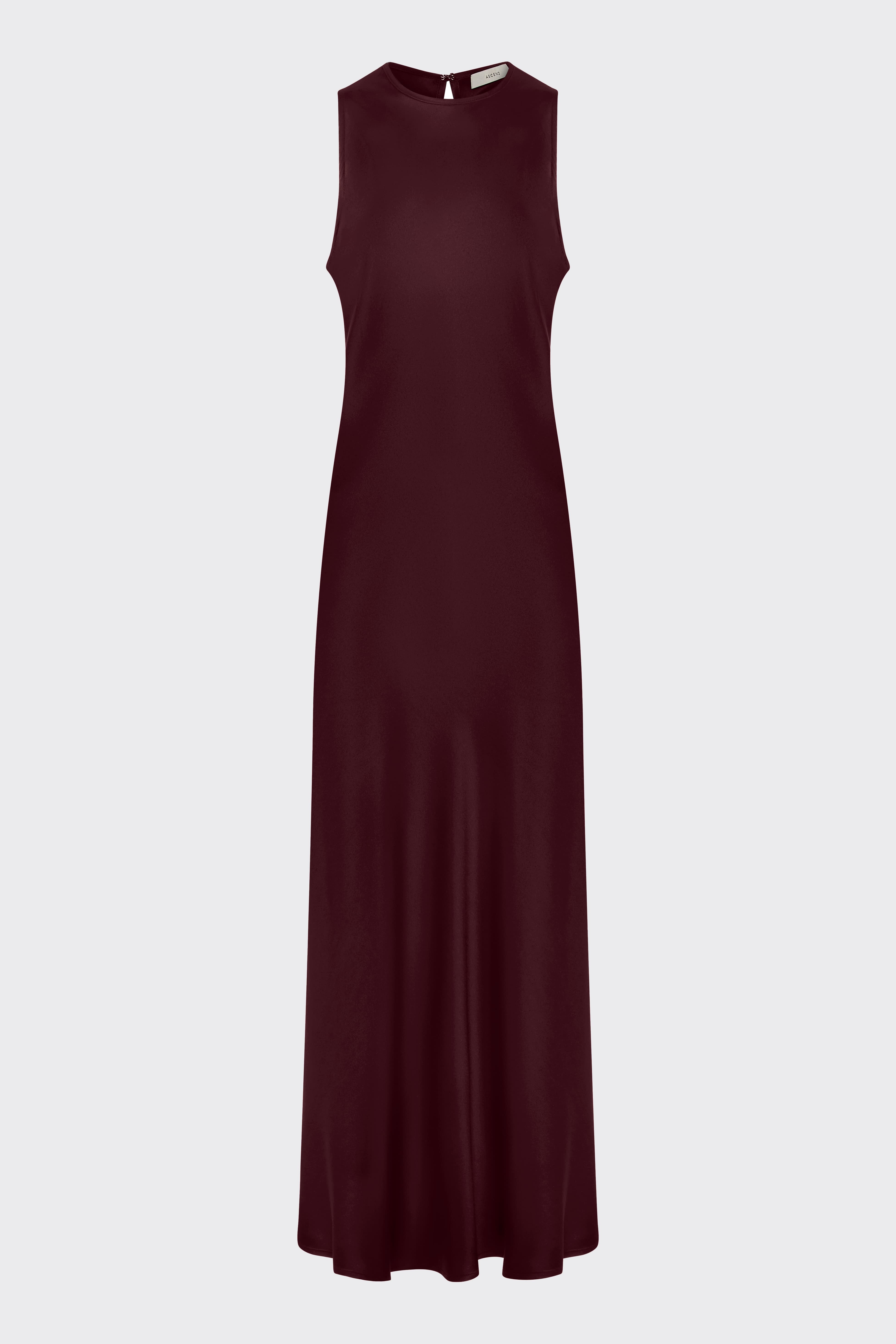 Valencia Dress Maroon Silk Satin