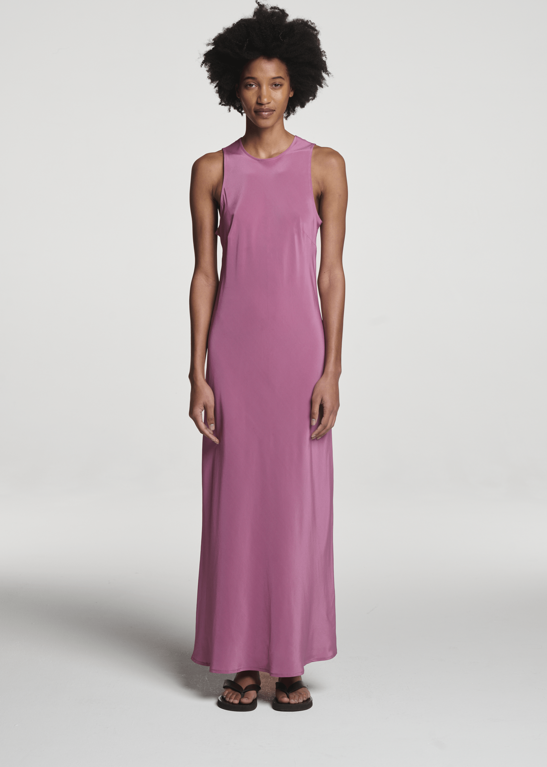 Valencia Dress Rose Pink Silk Crepe