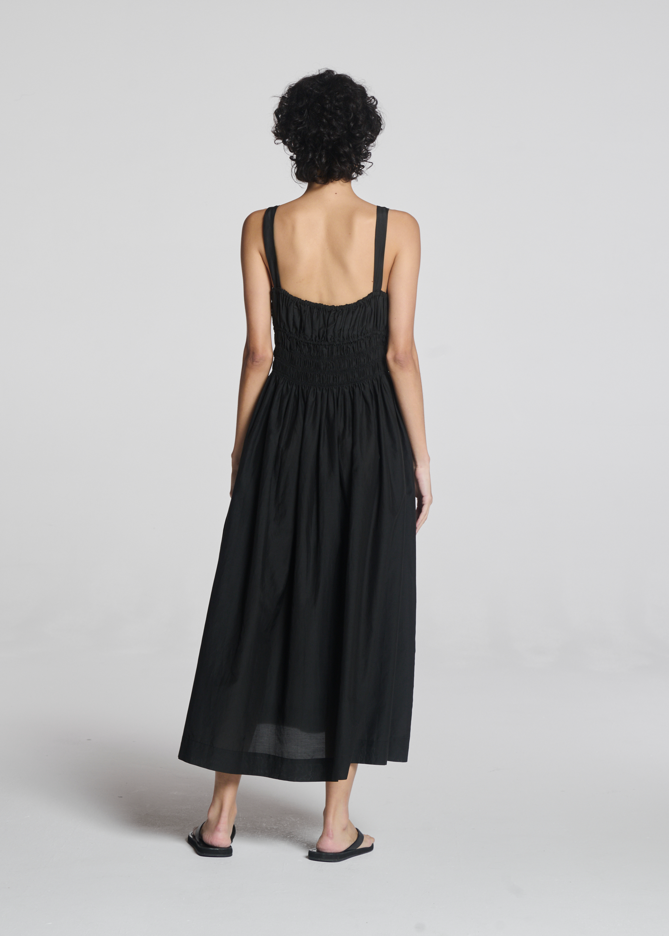 Verona Dress Black Cotton Poplin