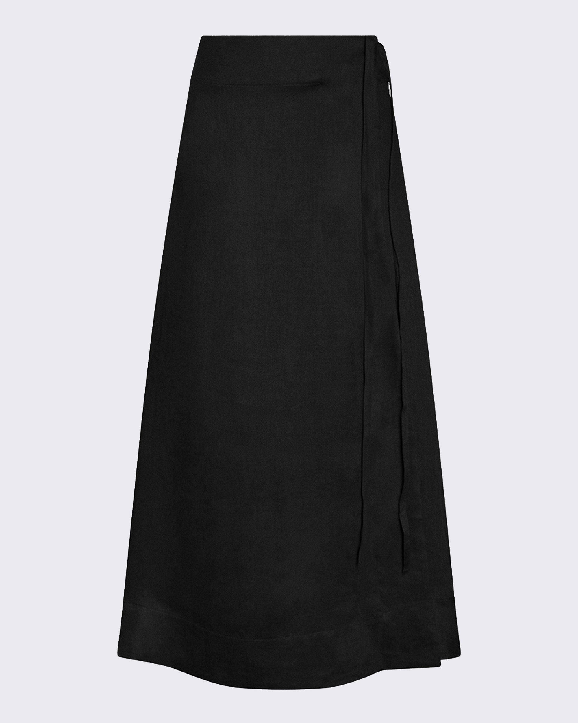 Amalfi Skirt Black Organic Linen