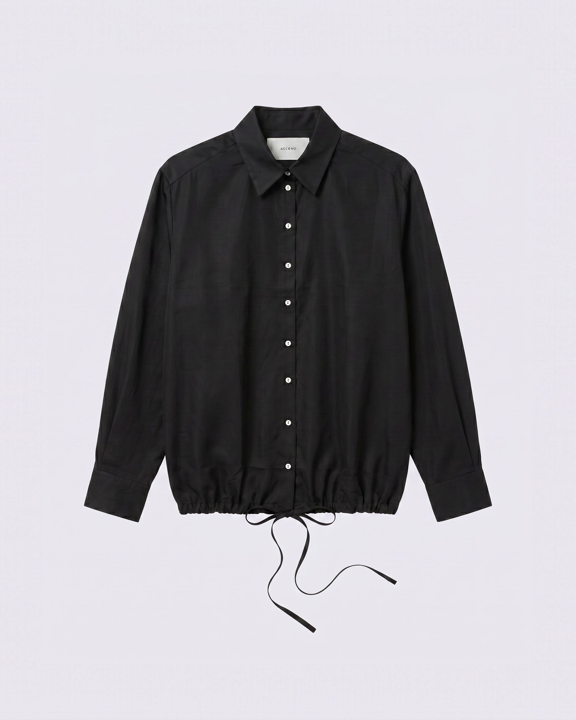 Long Sleeve Shirt Black Silk Cotton