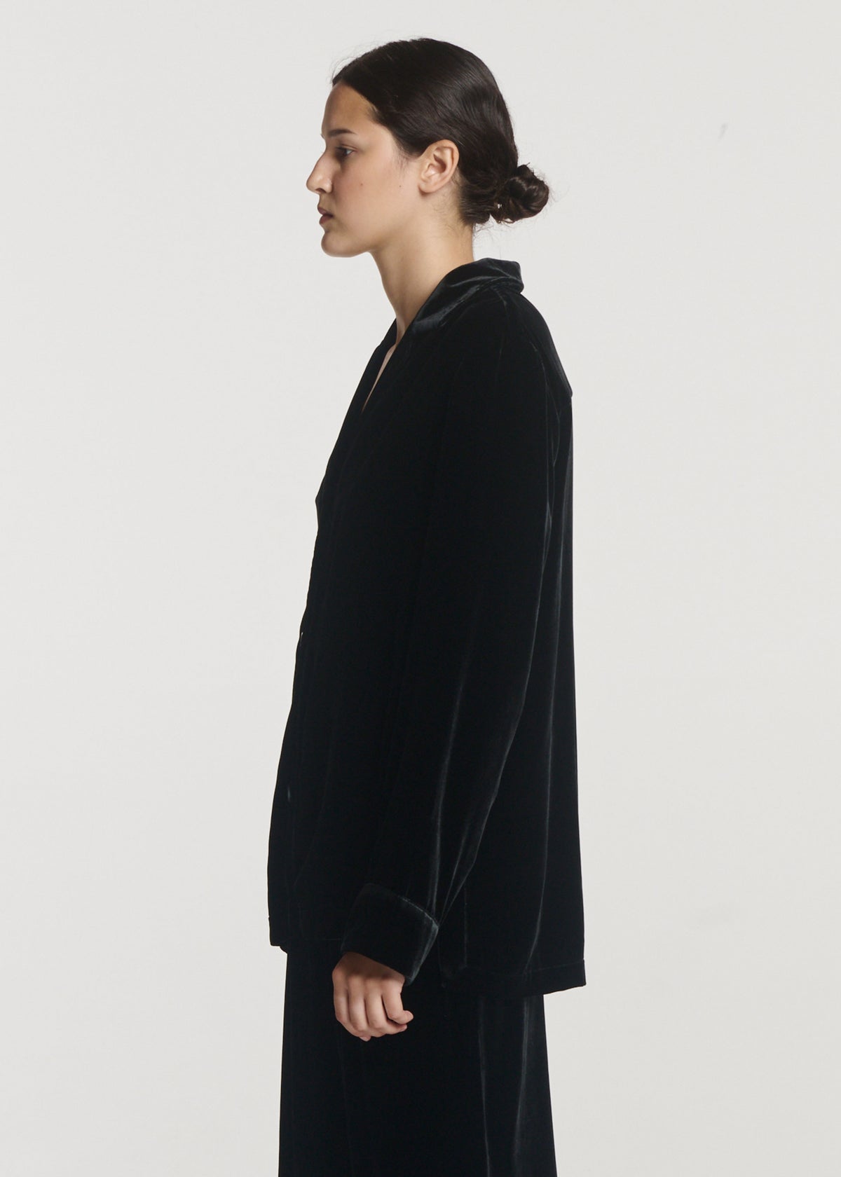 Calabasas Shirt Black Silk Velvet
