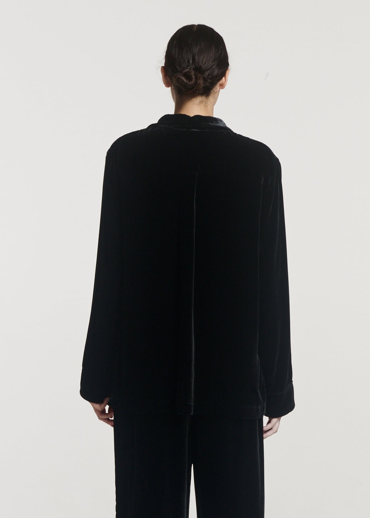 Calabasas Shirt Black Silk Velvet