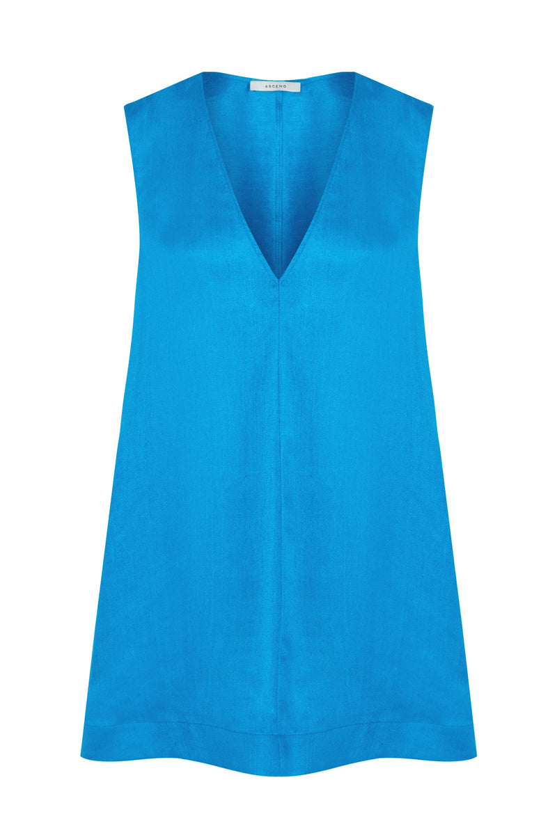 Derya Dress Capri Blue Linen
