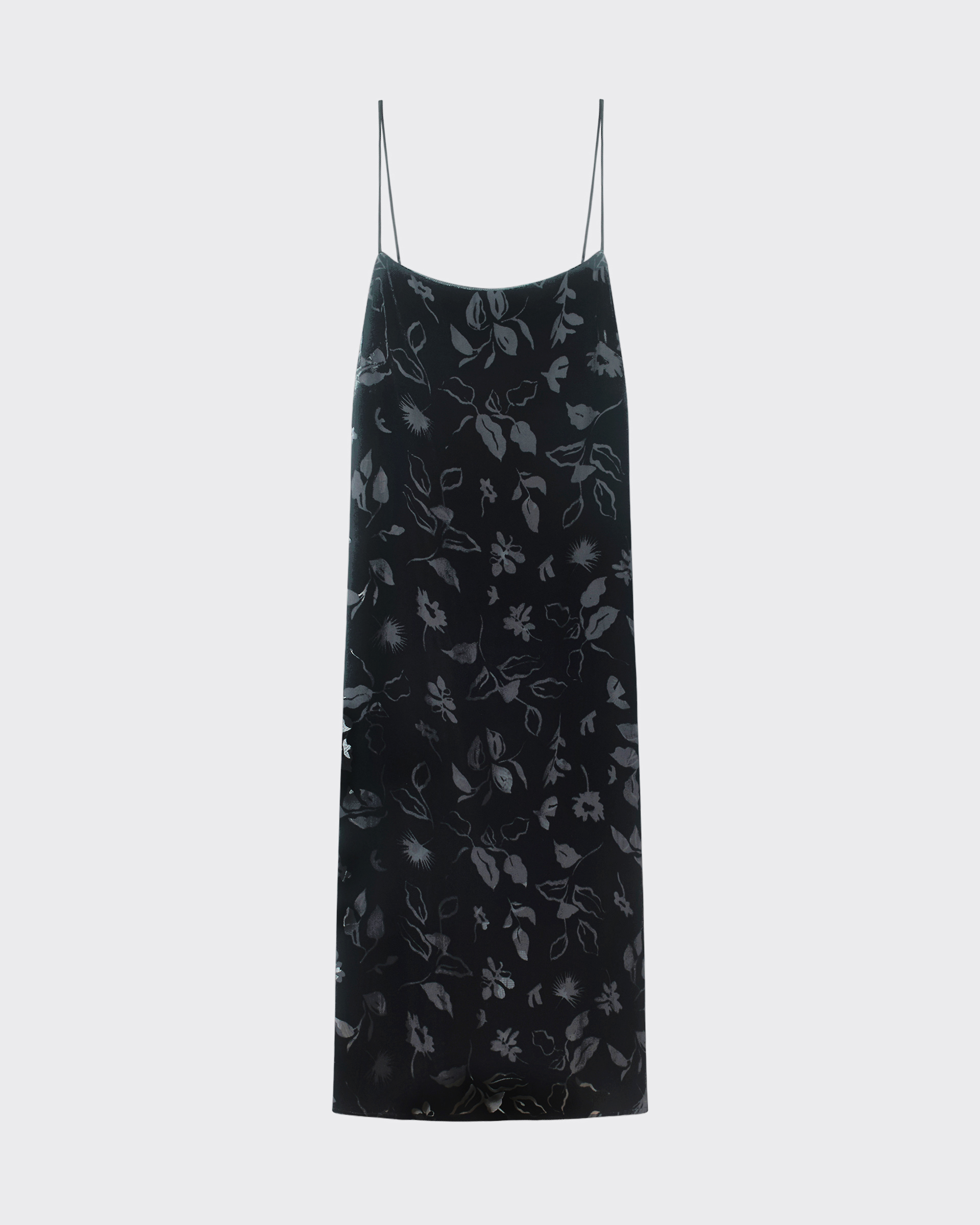 Forio Dress Black Foliage Devore Velvet
