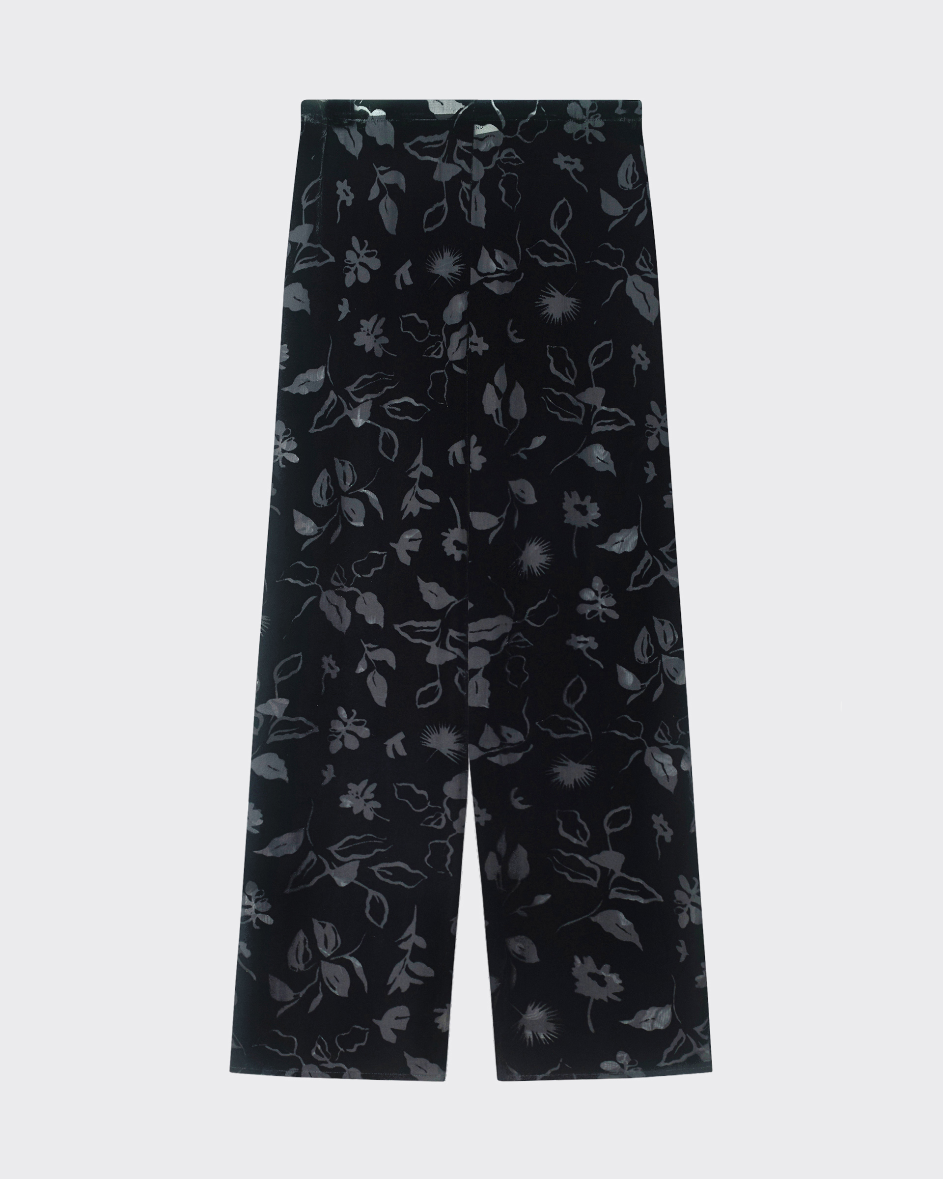 Loreto Trouser Black Foliage Devore Velvet