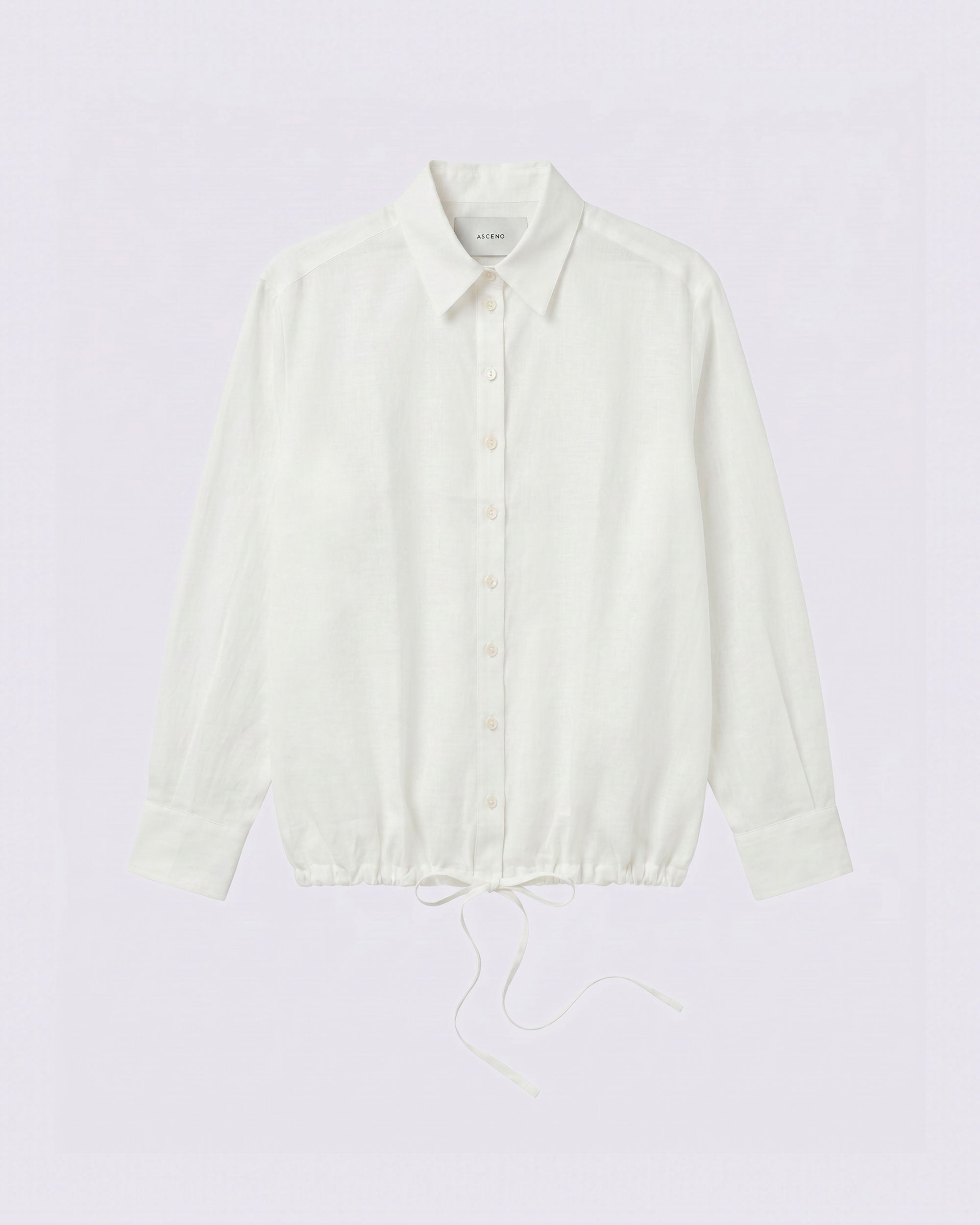 Long Sleeve Shirt White Silk Cotton