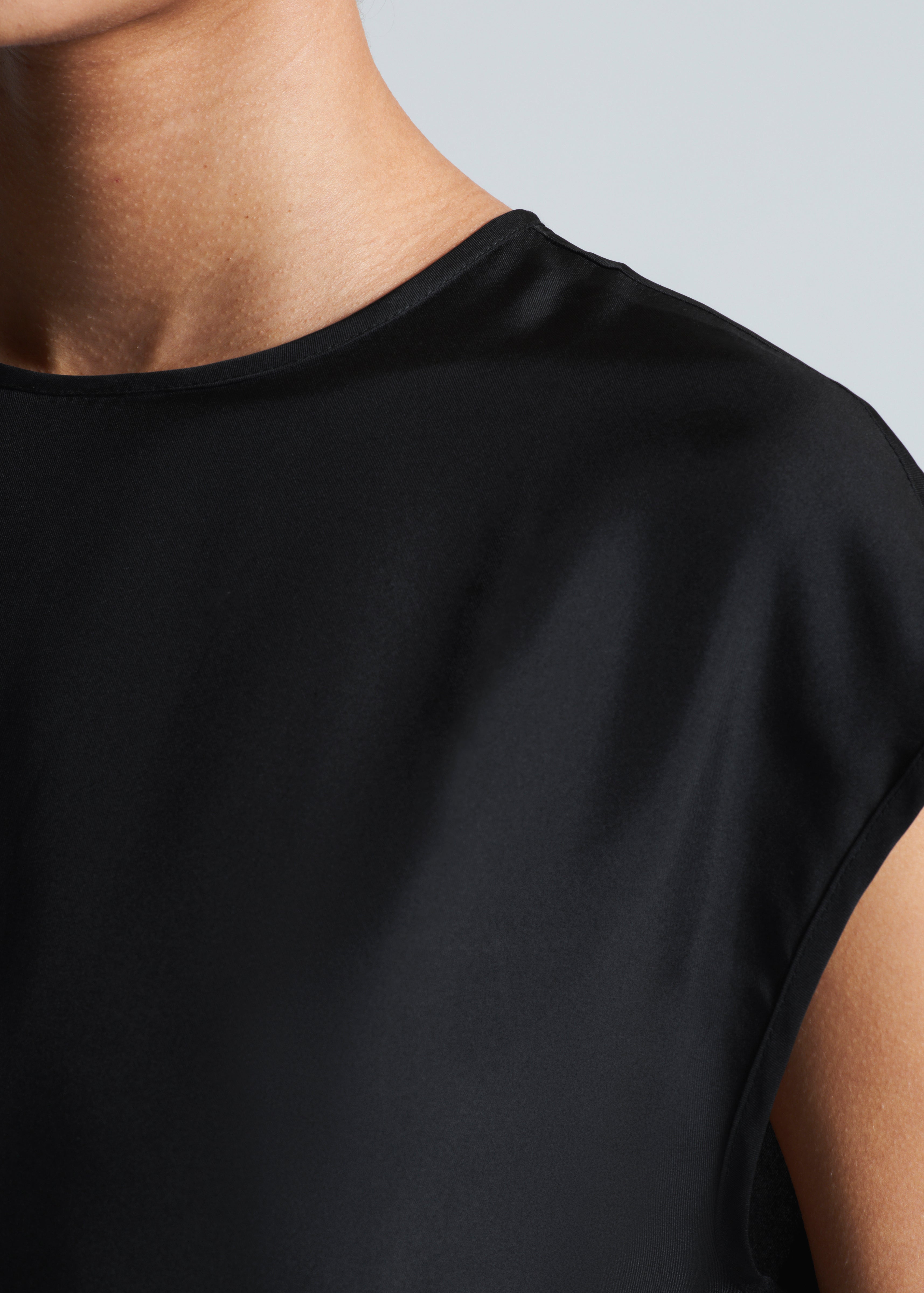 Dasha Top Black Silk Twill