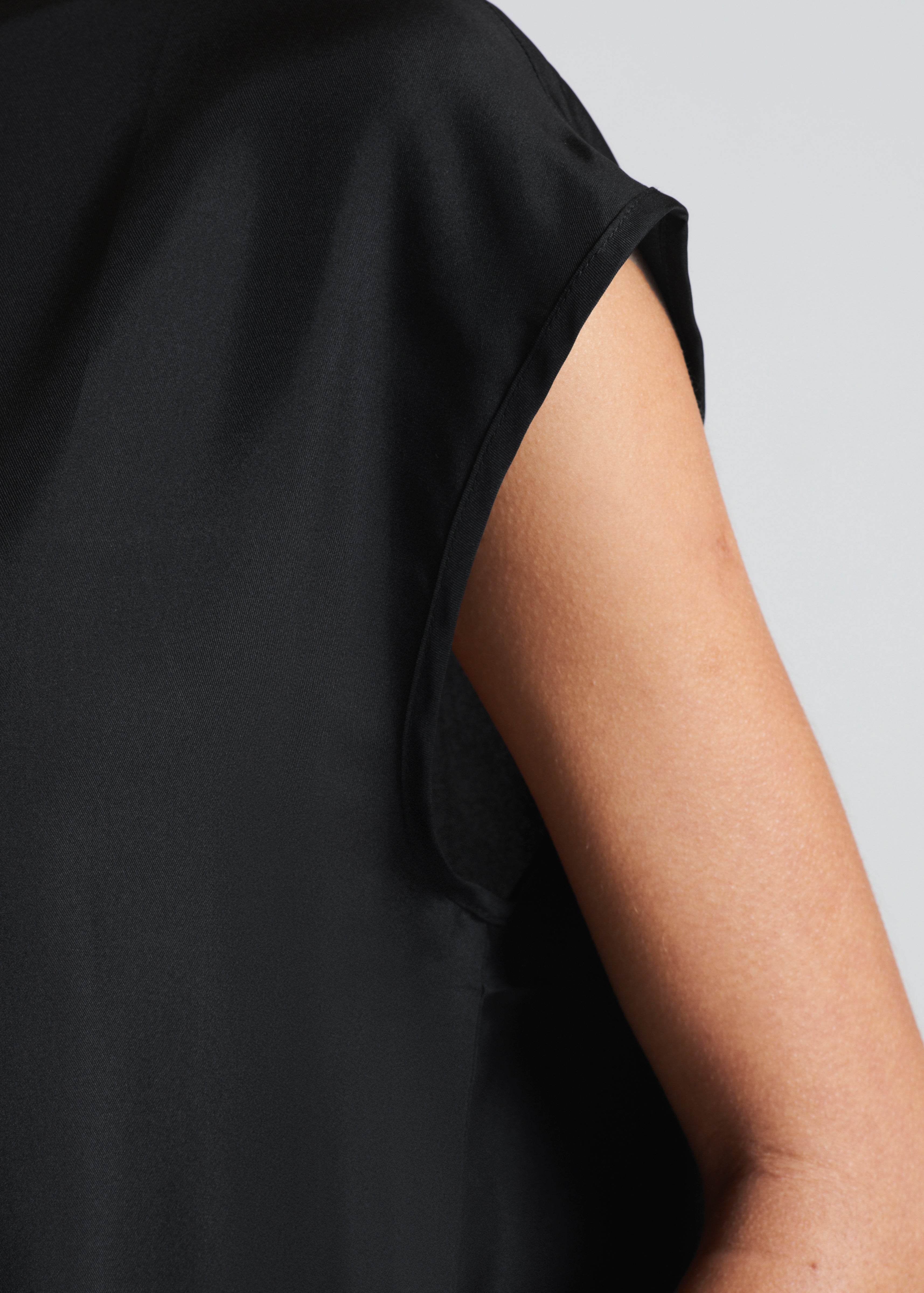 Dasha Top Black Silk Twill