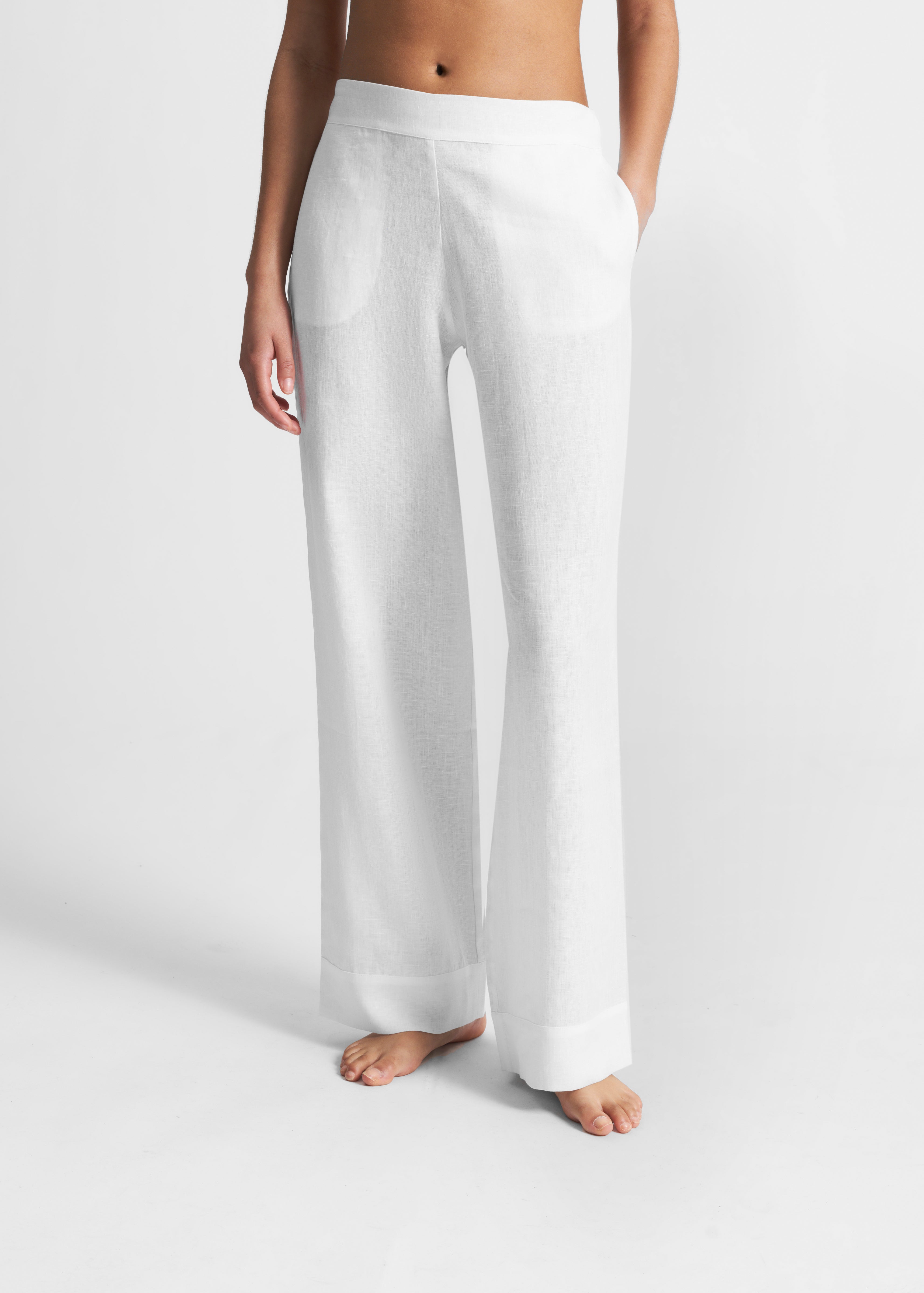 London Trouser White Organic Linen