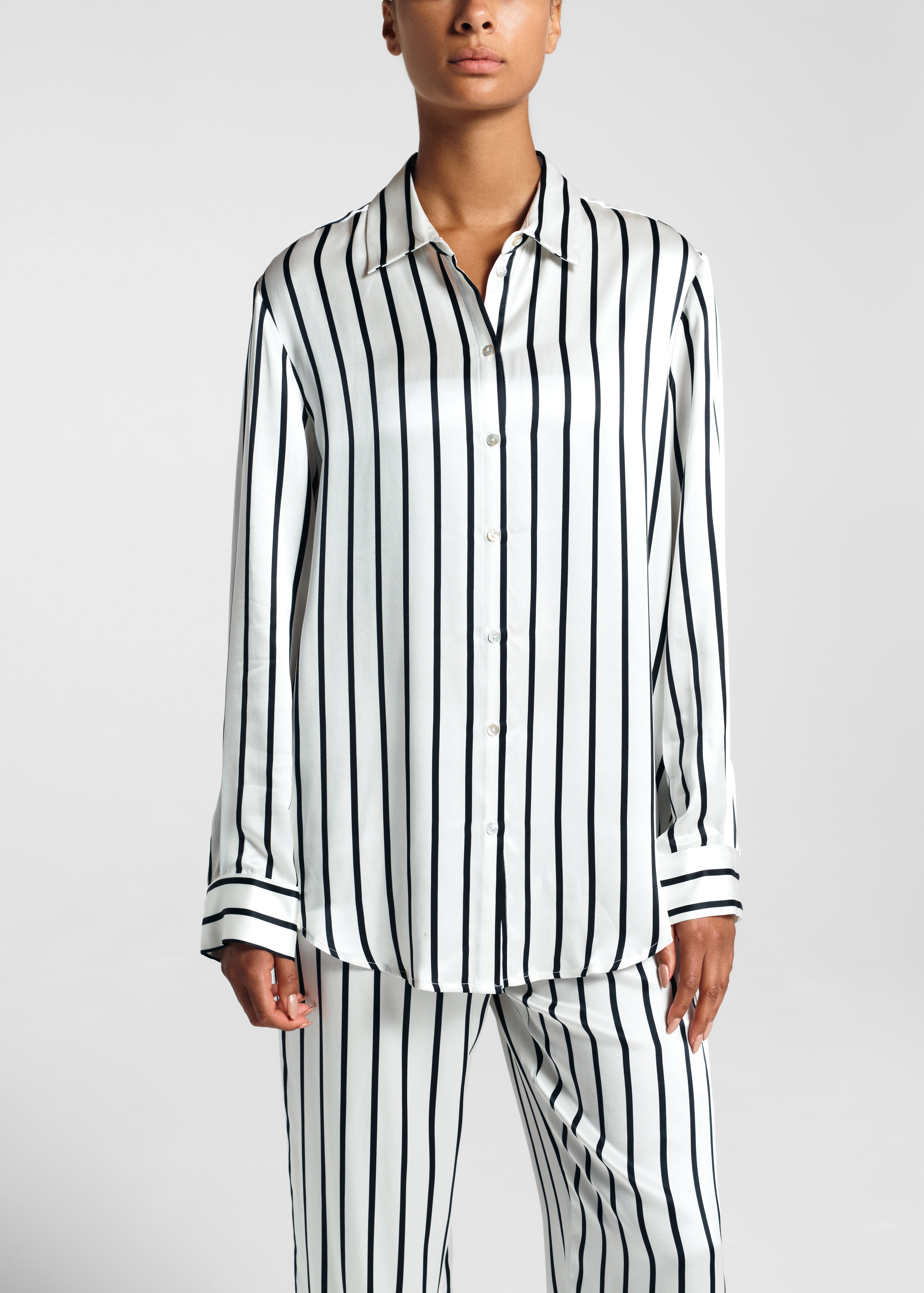 London Shirt Jet Black Silk