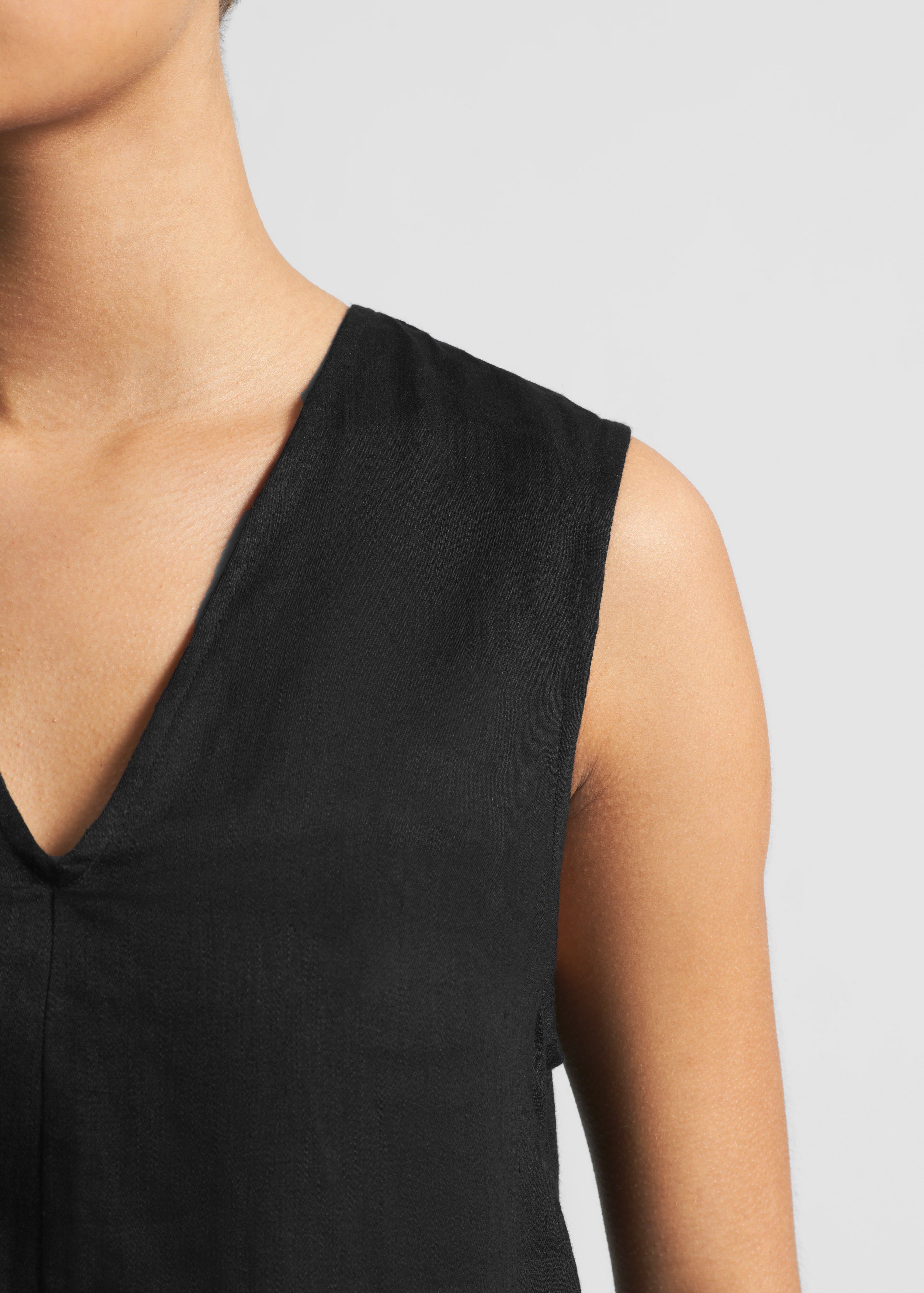 Nisha Dress Black Organic Linen