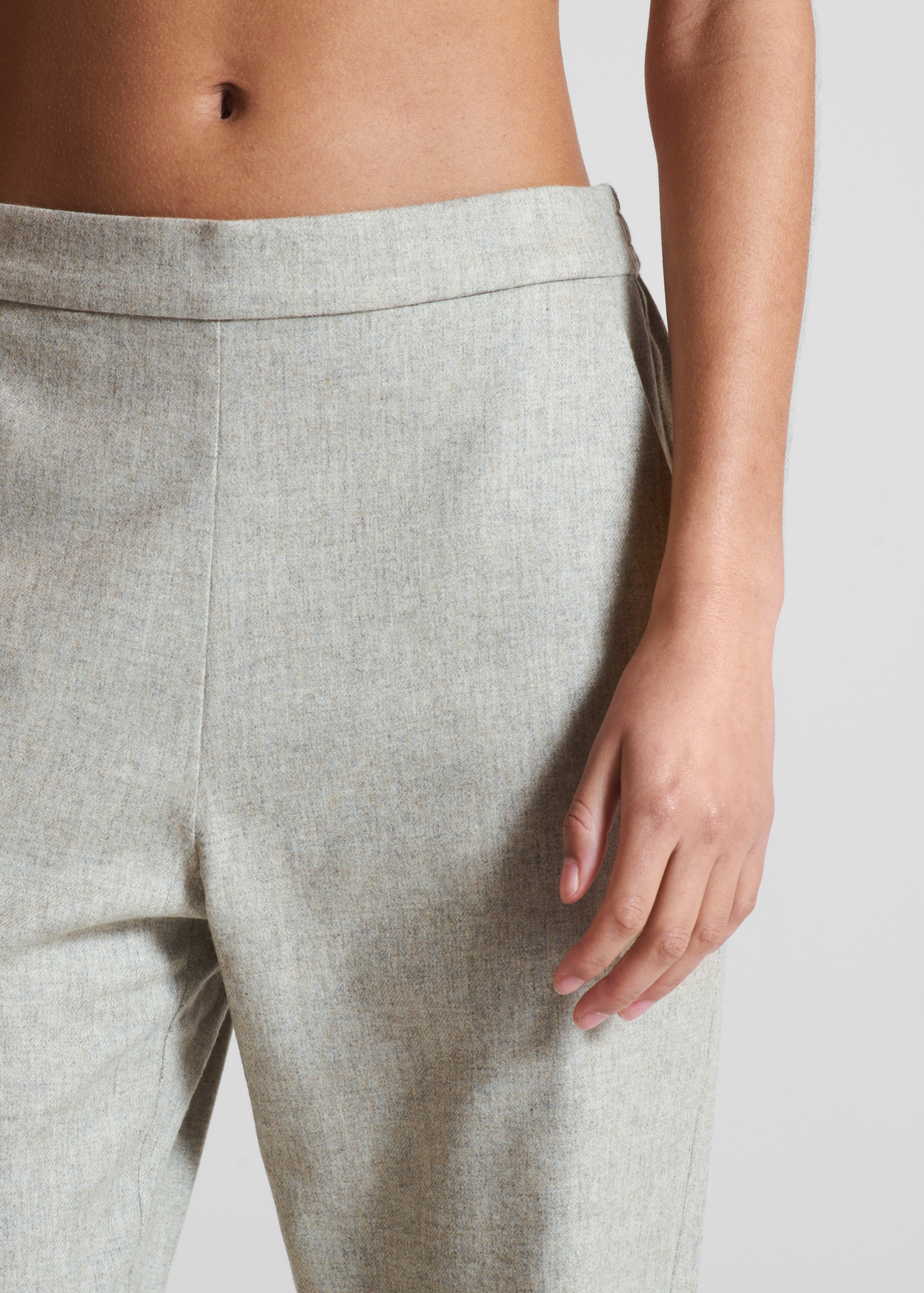 Lazio Trouser Oat Wool Cashmere Flannel