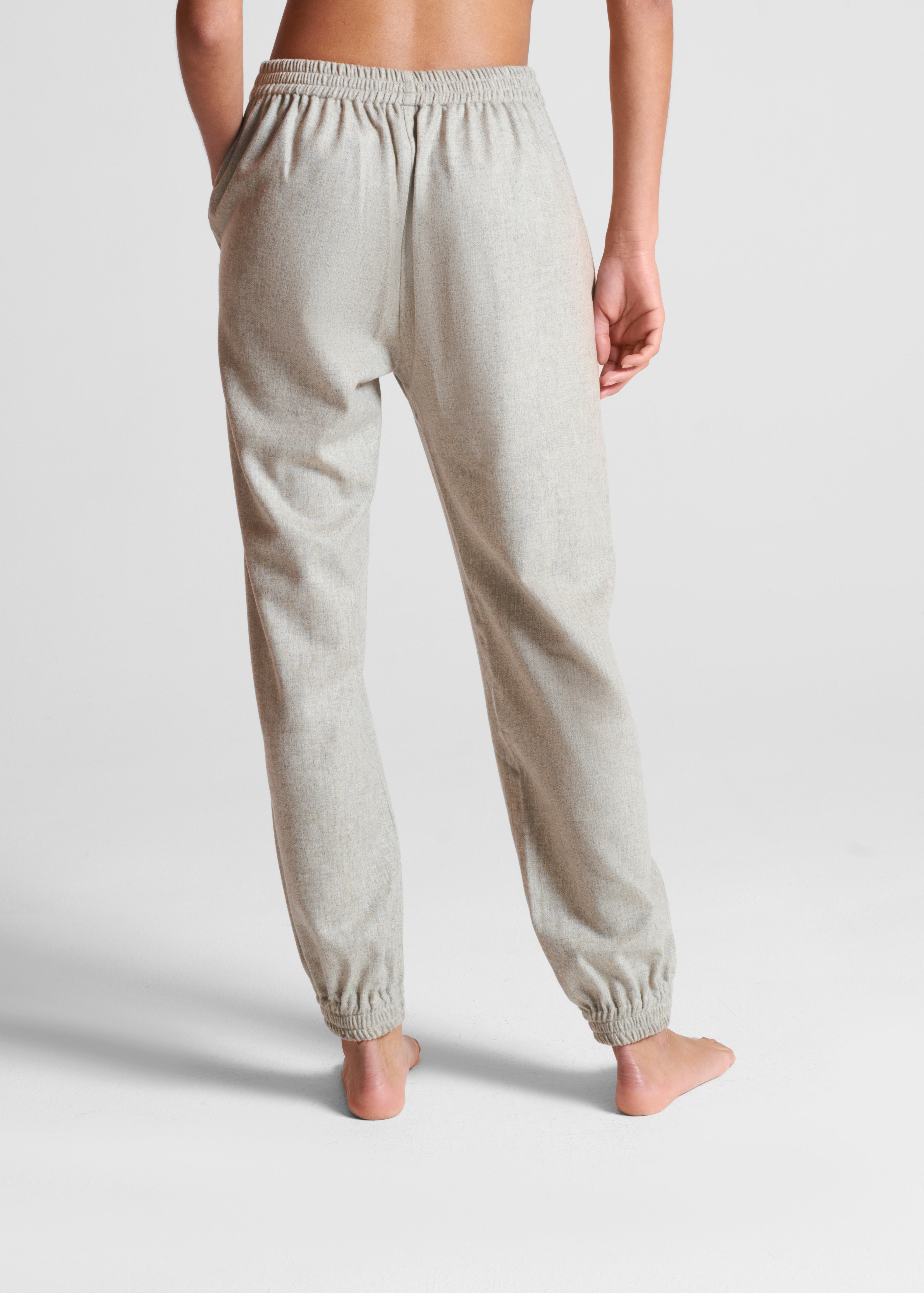 Lazio Trouser Oat Wool Cashmere Flannel