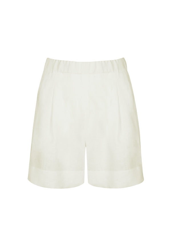 Cream linen shorts