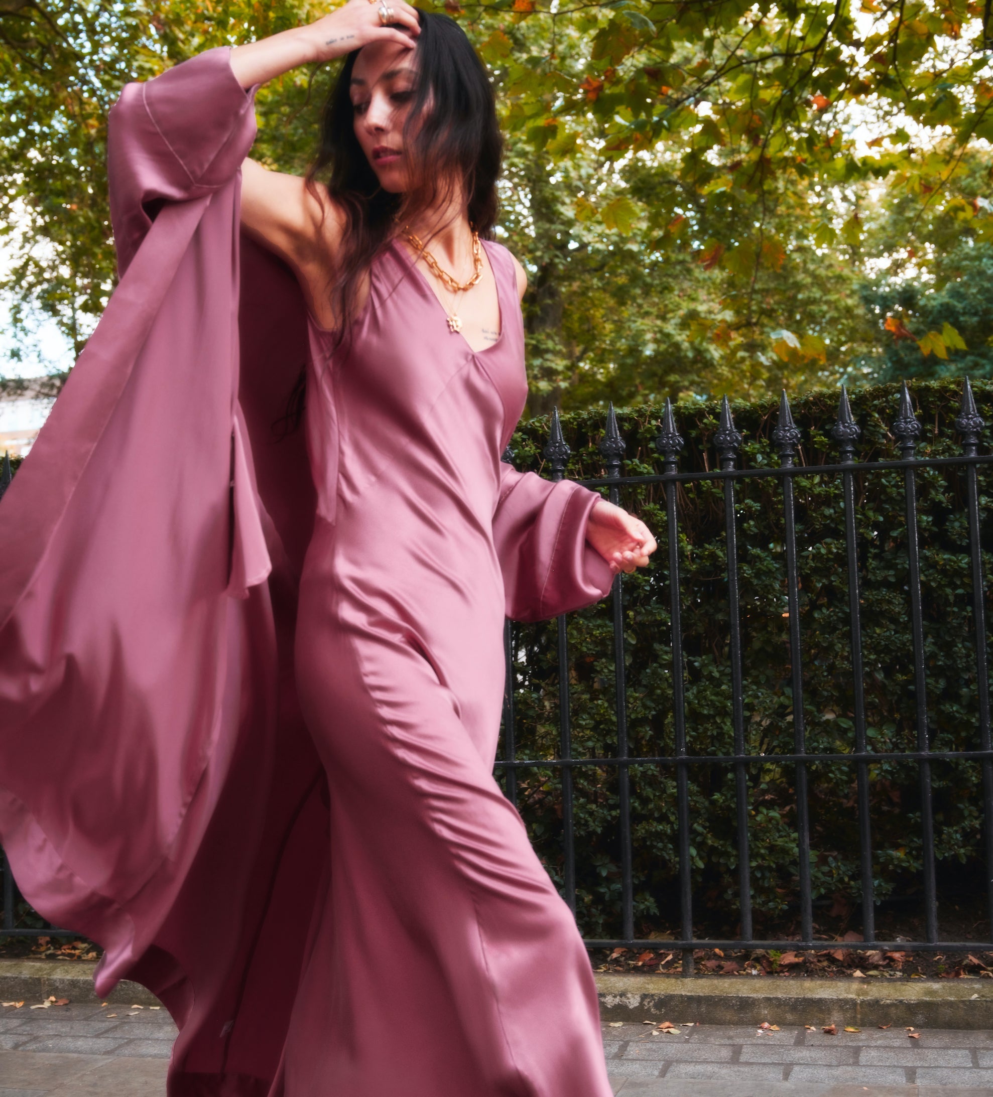 How can you transition a silk dress from day to evening with ease?