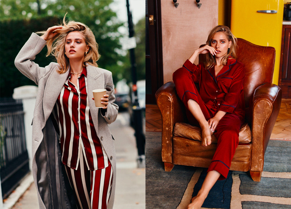 How to Choose Shoes and Outerwear That Elevate Silk Pyjamas on the Go