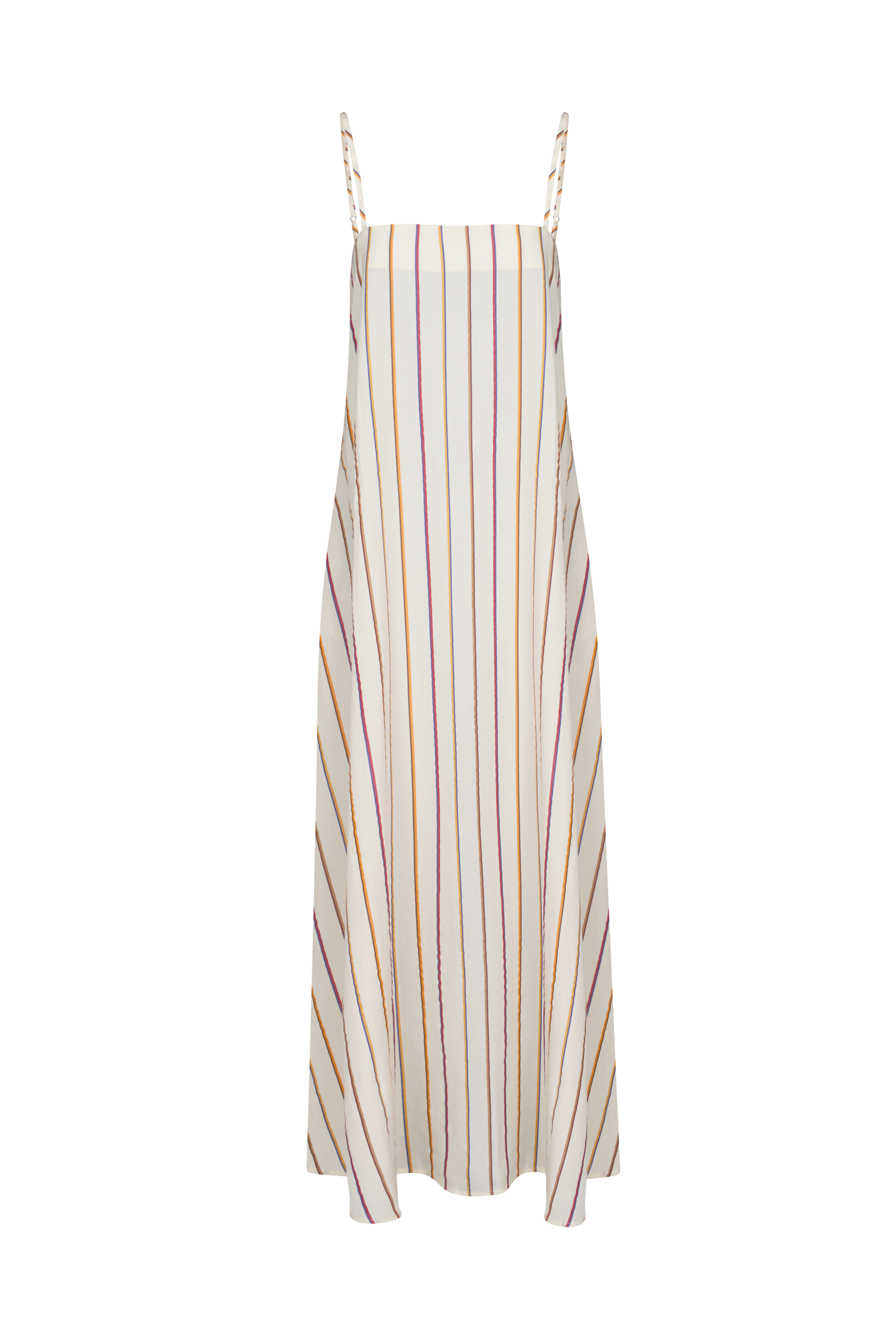 Melfi Dress Colour Stripe Ecru Tencel