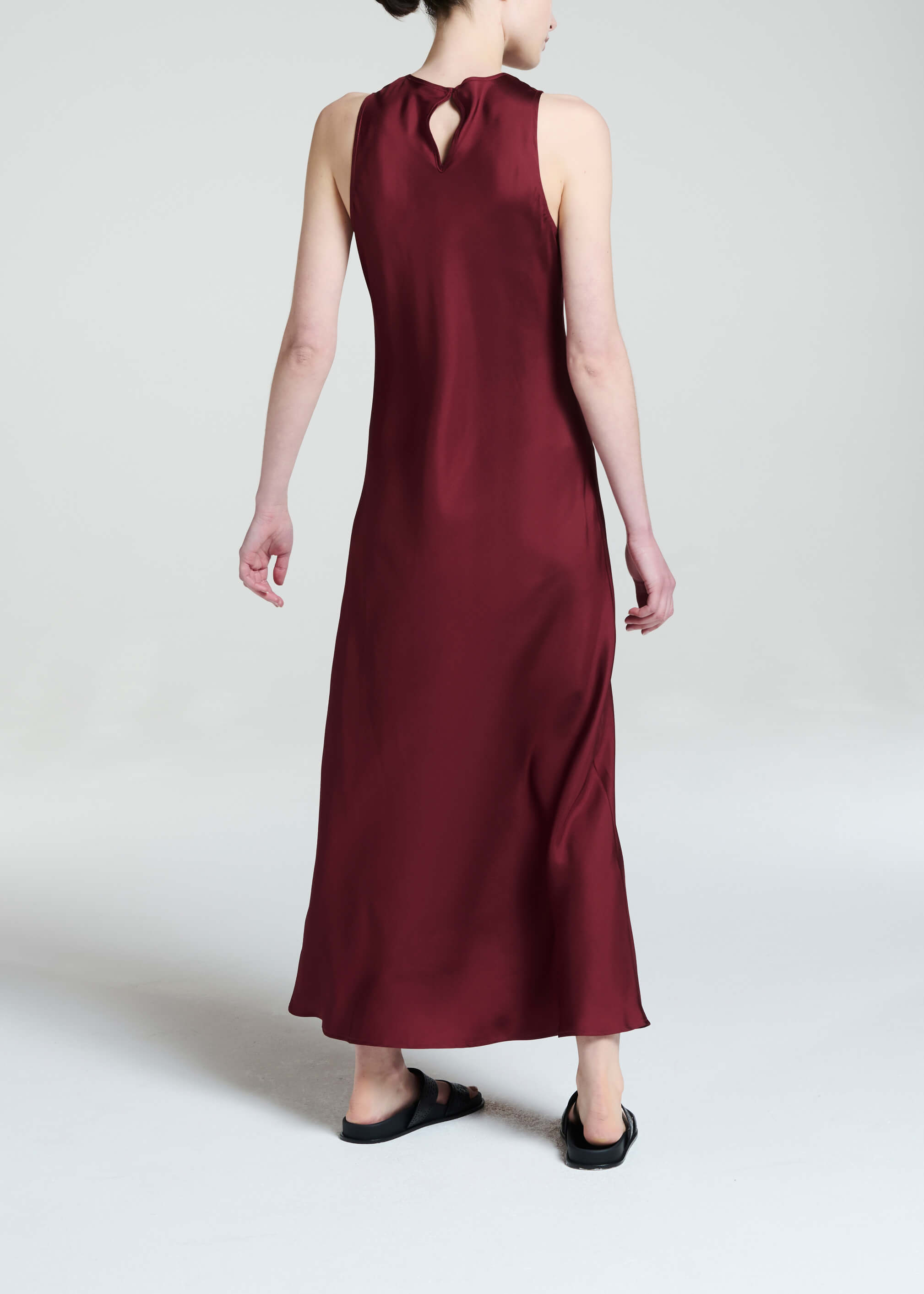 Valencia Dress Burgundy Silk Twill