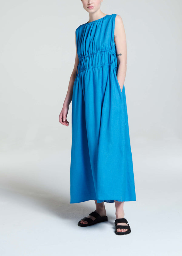 Petre Dress Capri Blue Linen